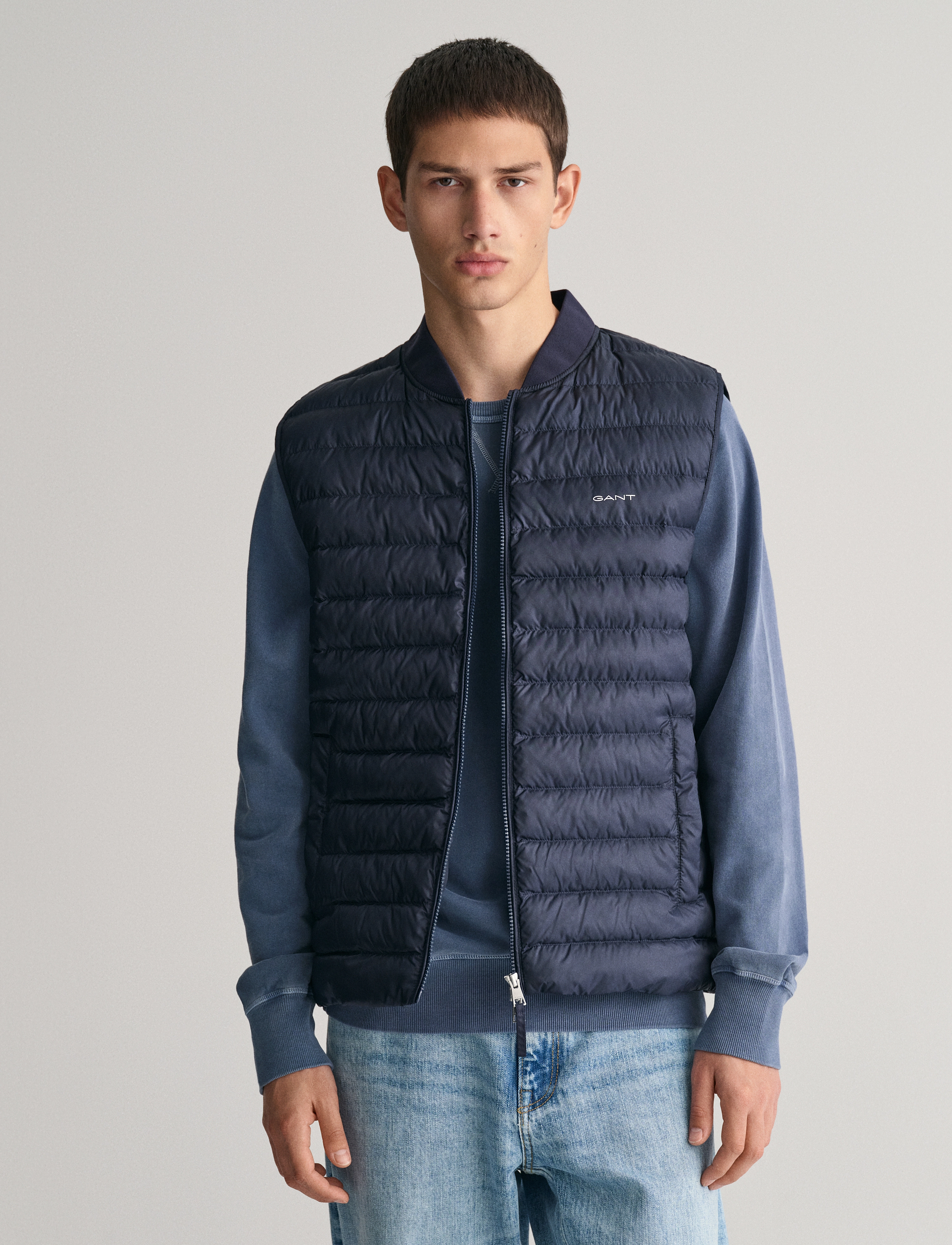 Gant Light Padded Bomber Vest, XL, Oberbekleidung, Marineblau - Westen, Männerswear