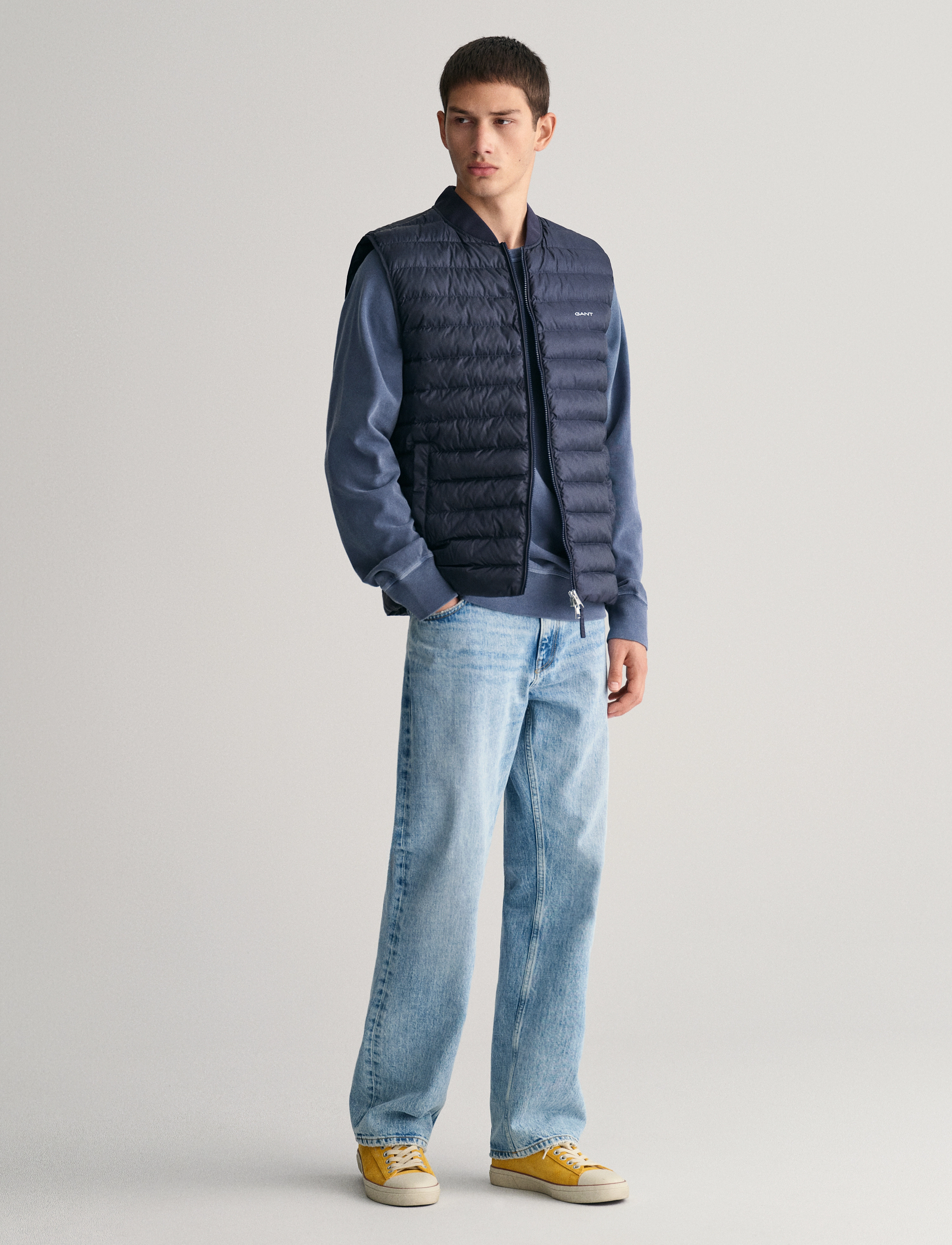 Gant - LIGHT PADDED BOMBER VEST - westen - evening blue - 5