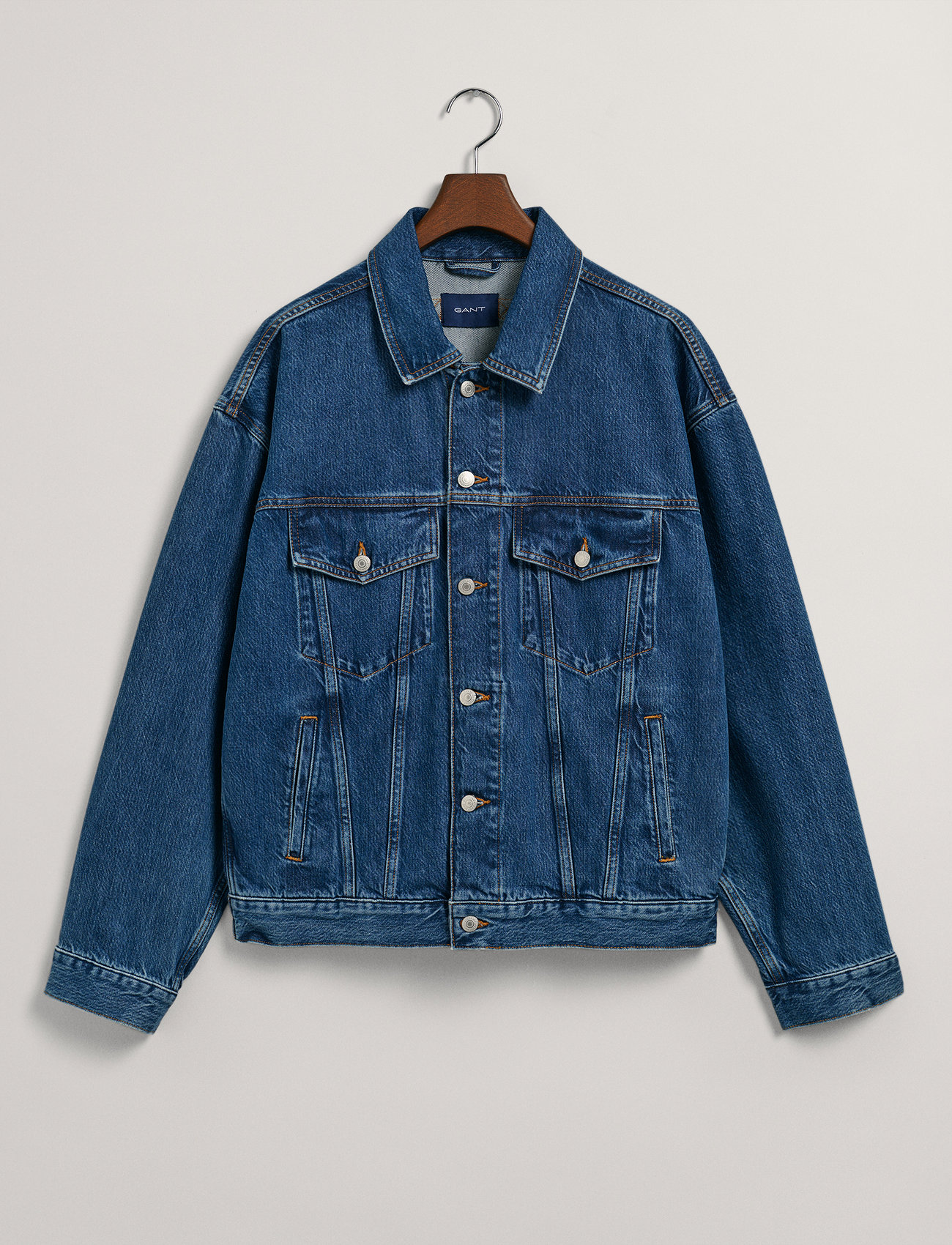 GANT - DENIM JACKET - mid blue worn in - 5