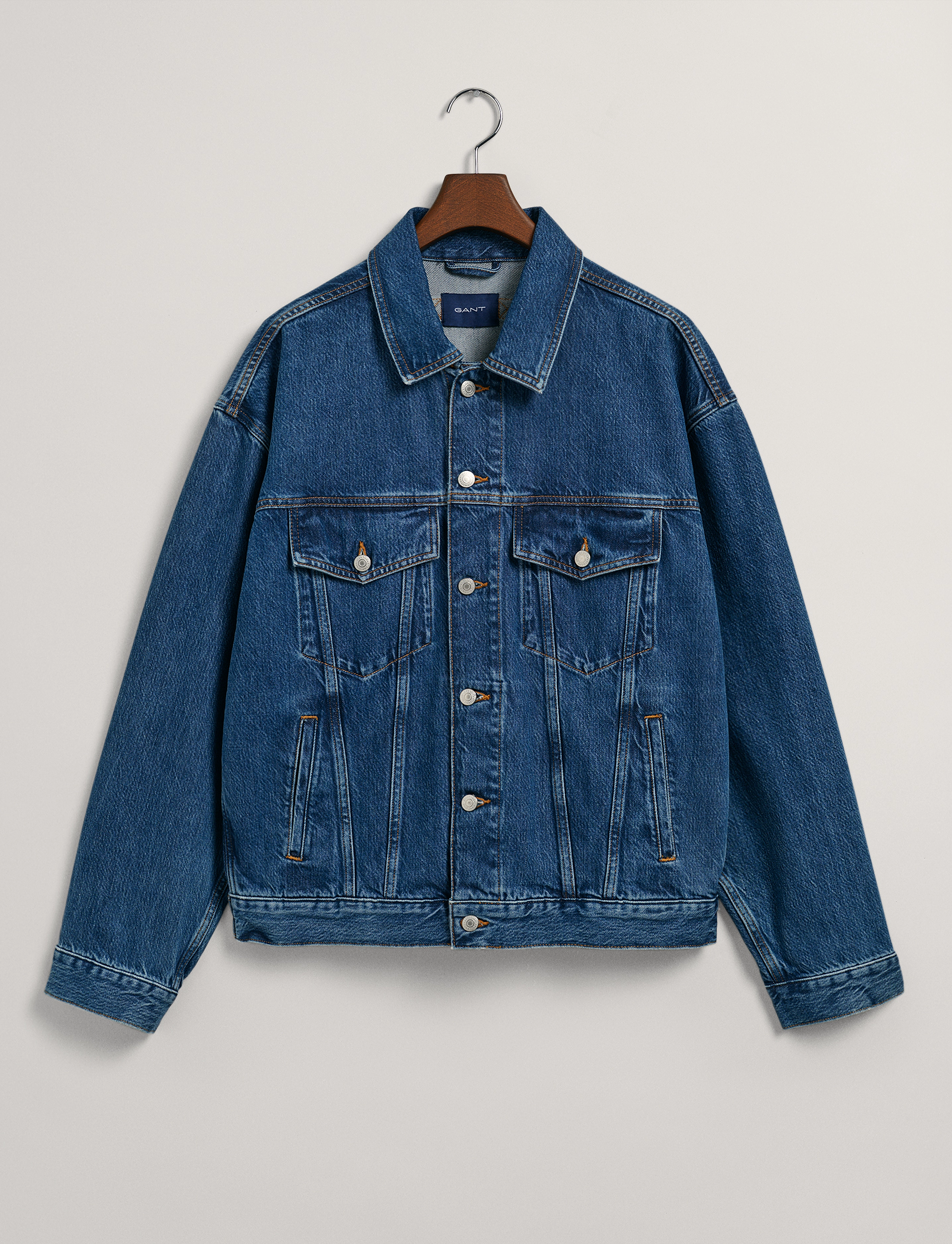 GANT - DENIM JACKET - mid blue worn in - 5