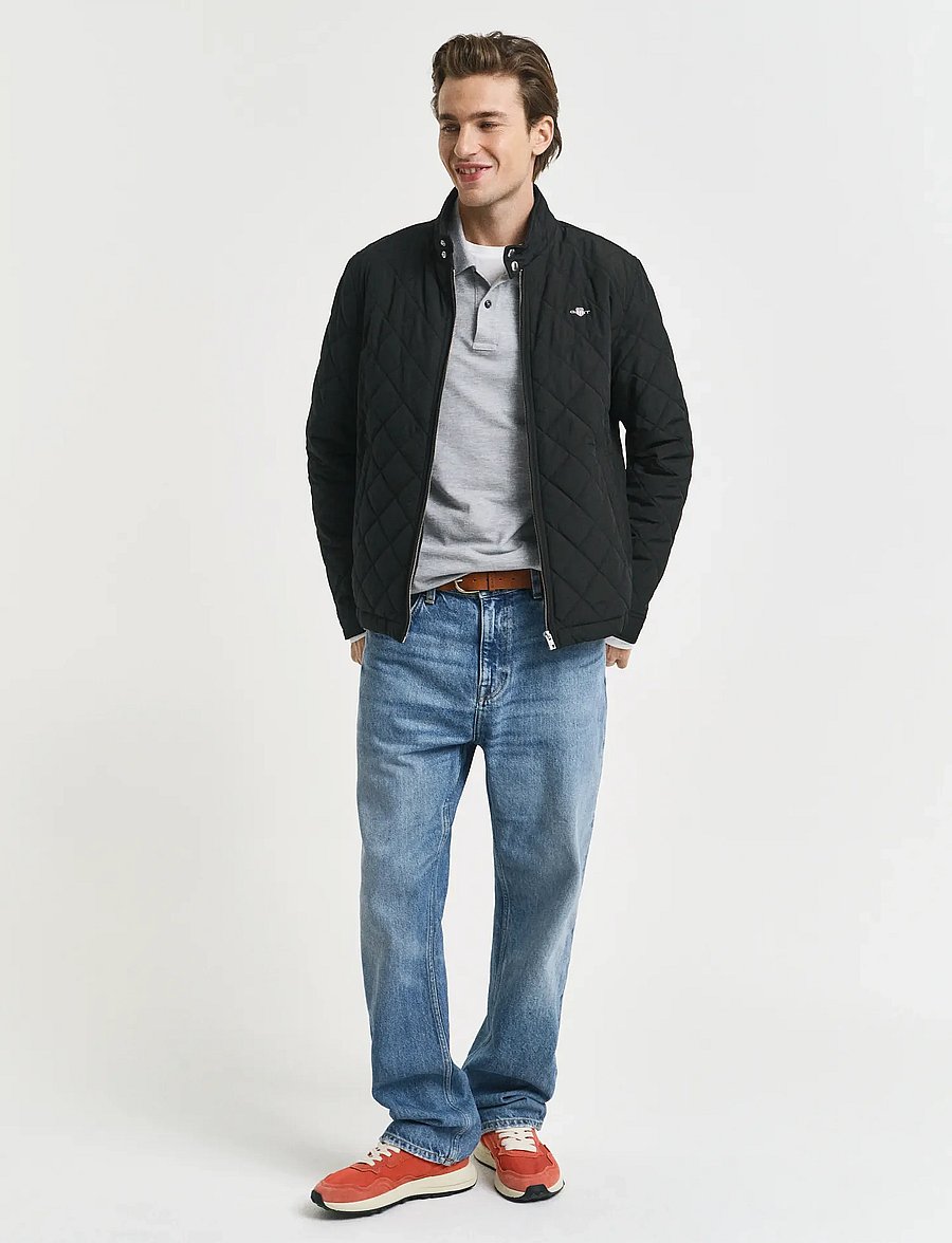 Gant - QUILTED WINDCHEATER - Õhukesed jakid - black - 5
