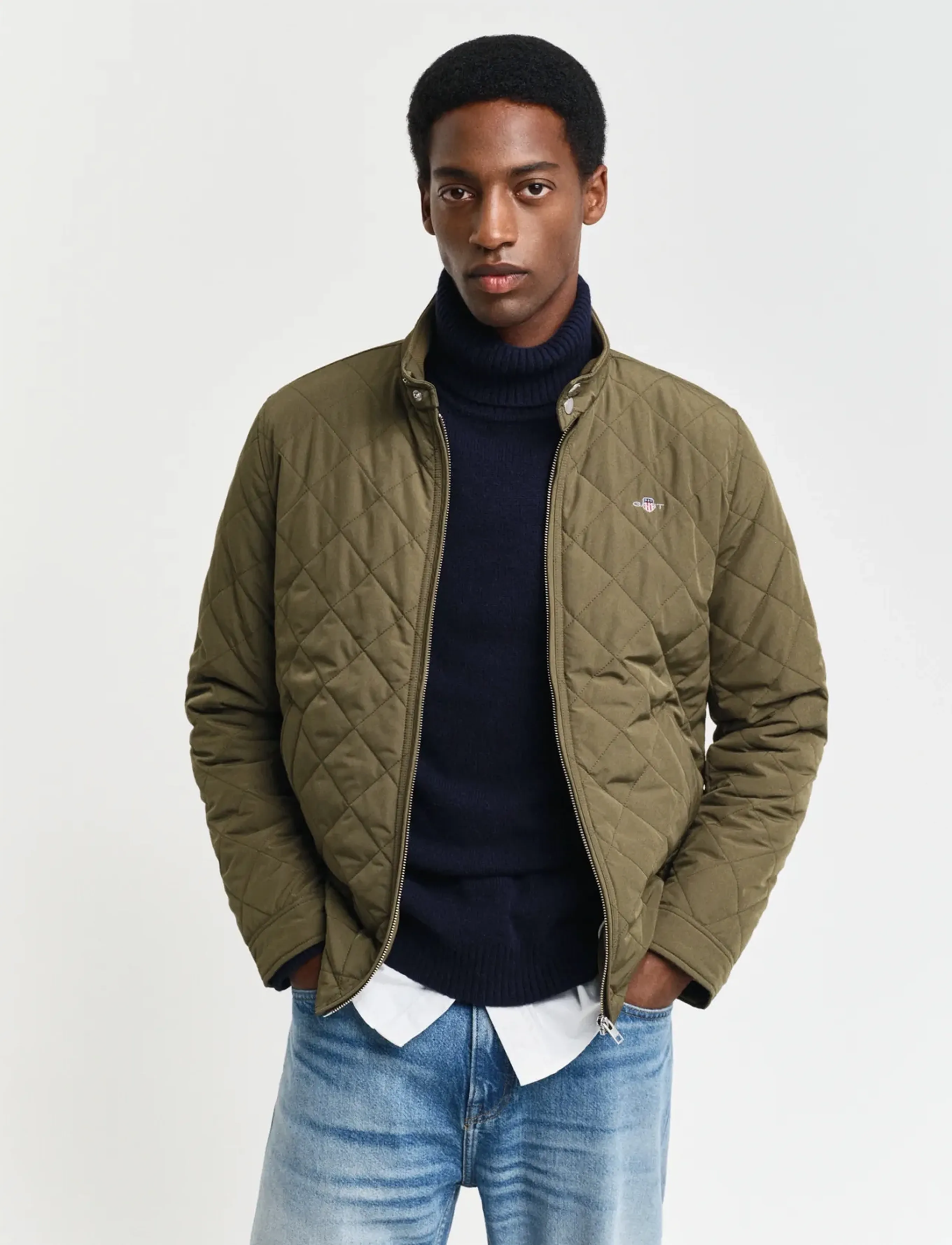 Gant QUILTED WINDCHEATER - Striukės ir paltai - JUNIPER GREEN / khaki/green