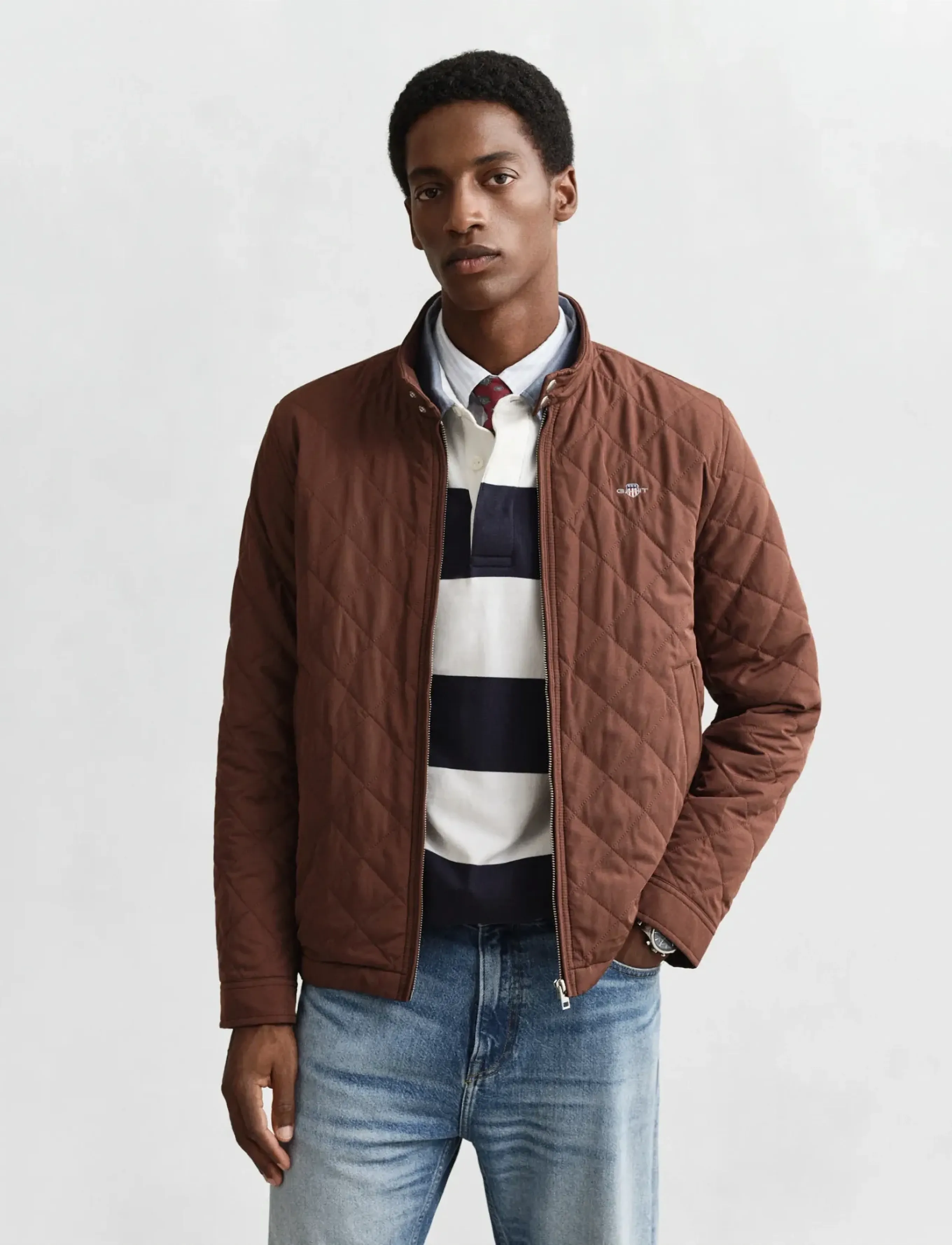 GANT QUILTED WINDCHEATER - Herbstjacken - MAHOGANY BROWN / brown