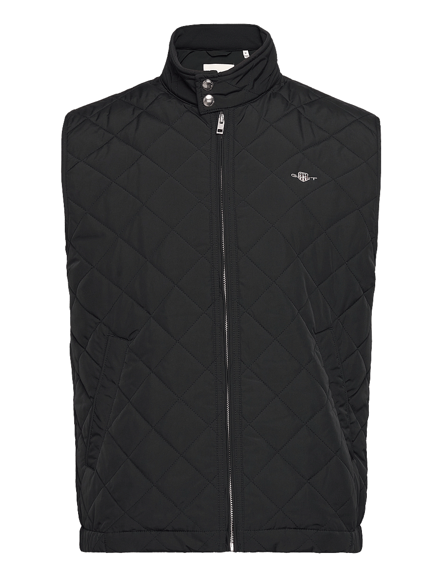 Gant - QUILTED WINDCHEATER VEST - striukės ir paltai - black - 1