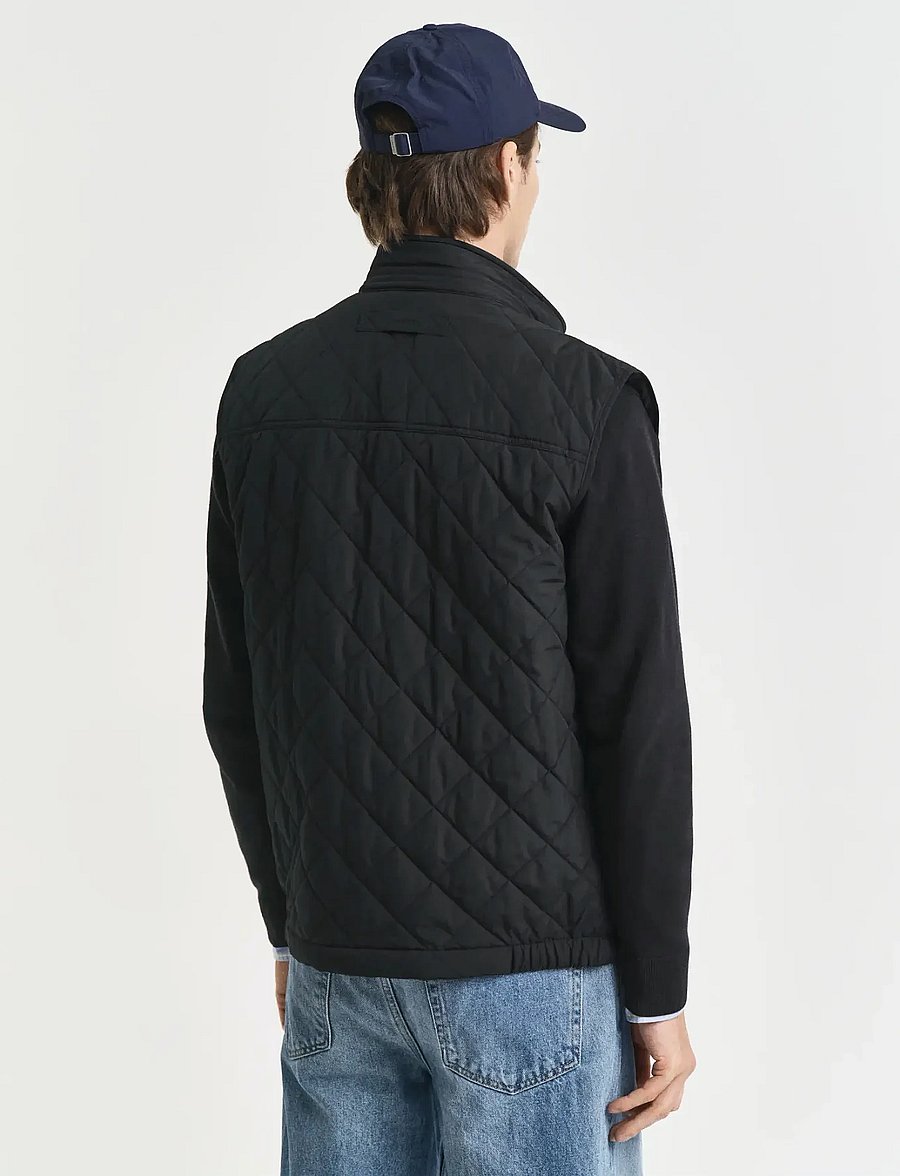Gant - QUILTED WINDCHEATER VEST - striukės ir paltai - black - 3