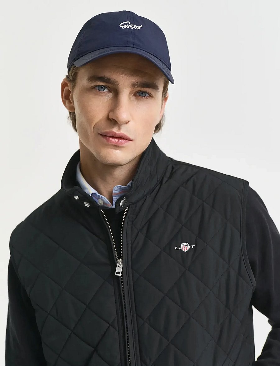 Gant - QUILTED WINDCHEATER VEST - striukės ir paltai - black - 4