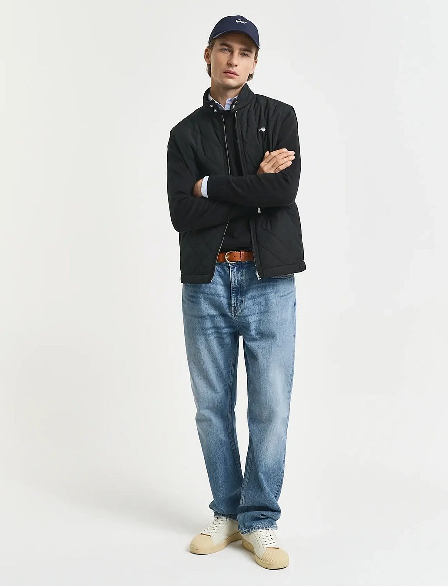 Gant - QUILTED WINDCHEATER VEST - striukės ir paltai - black - 5