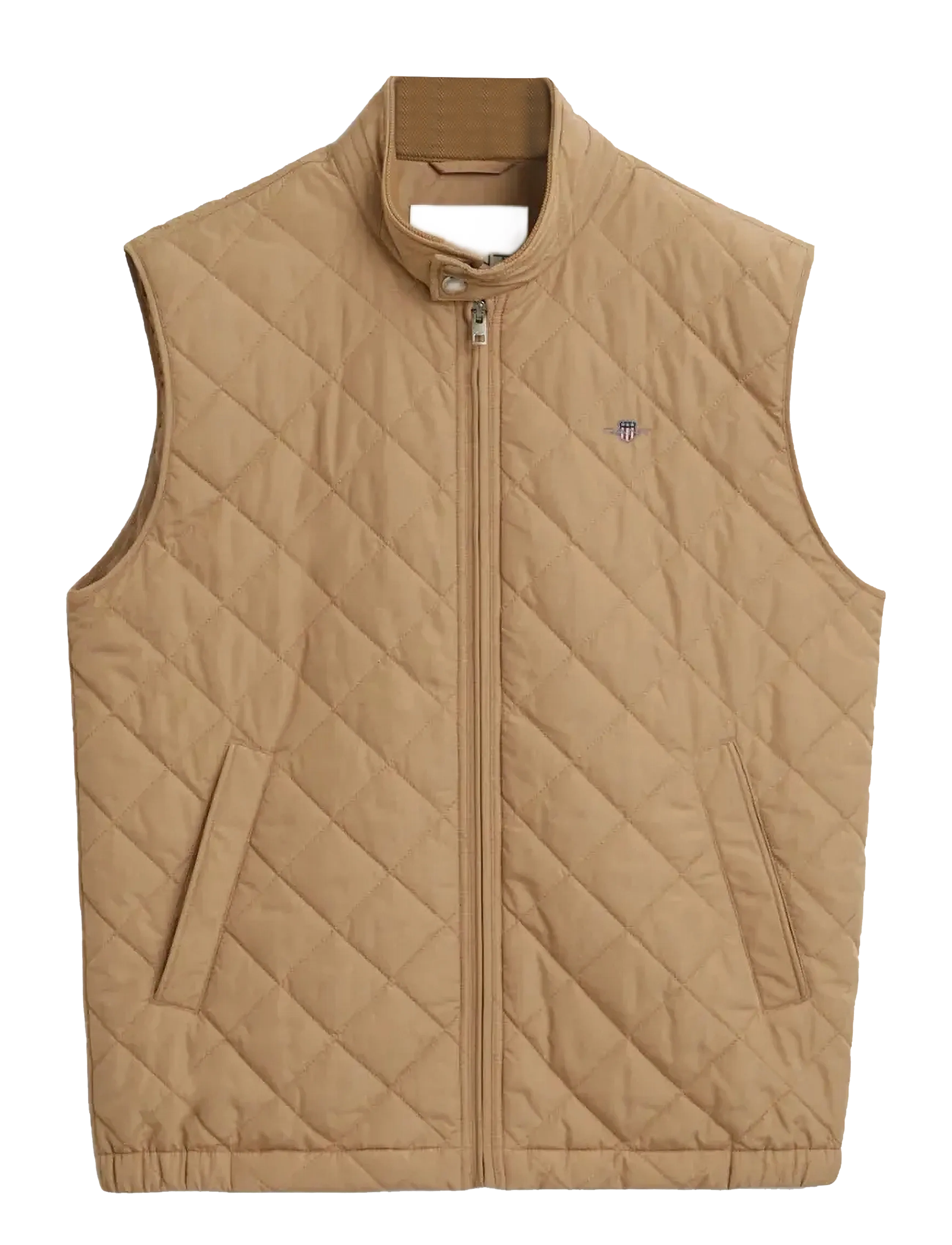 GANT QUILTED WINDCHEATER VEST - Jackets & Coats - DARK KHAKI / beige