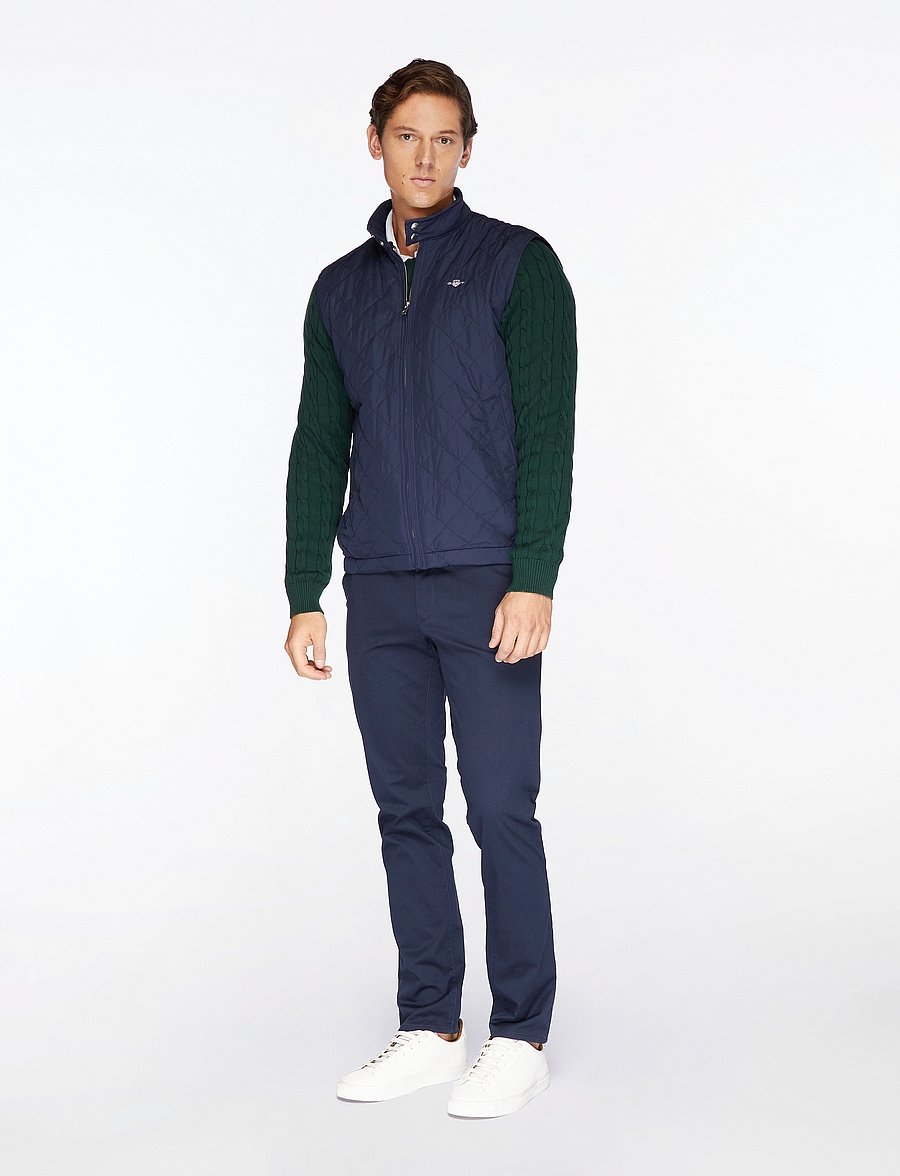 Gant - QUILTED WINDCHEATER VEST - vestes et manteaux - evening blue - 4