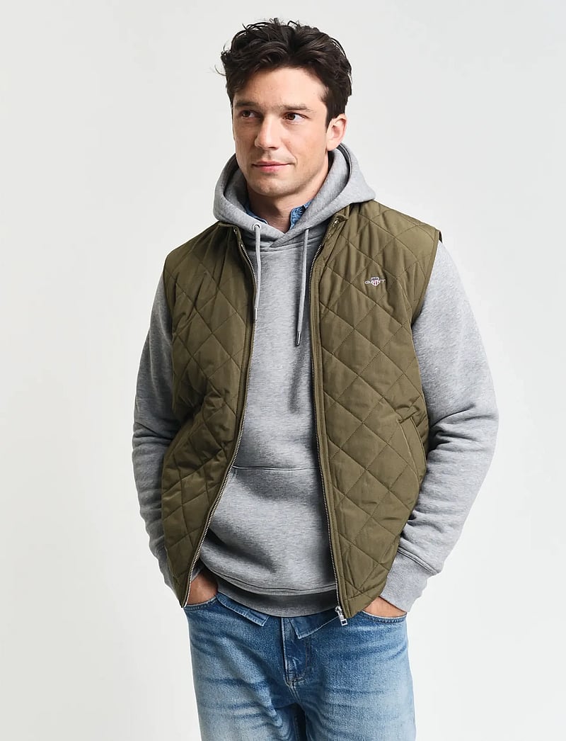 GANT - QUILTED WINDCHEATER VEST - jakker og frakker - juniper green - 0