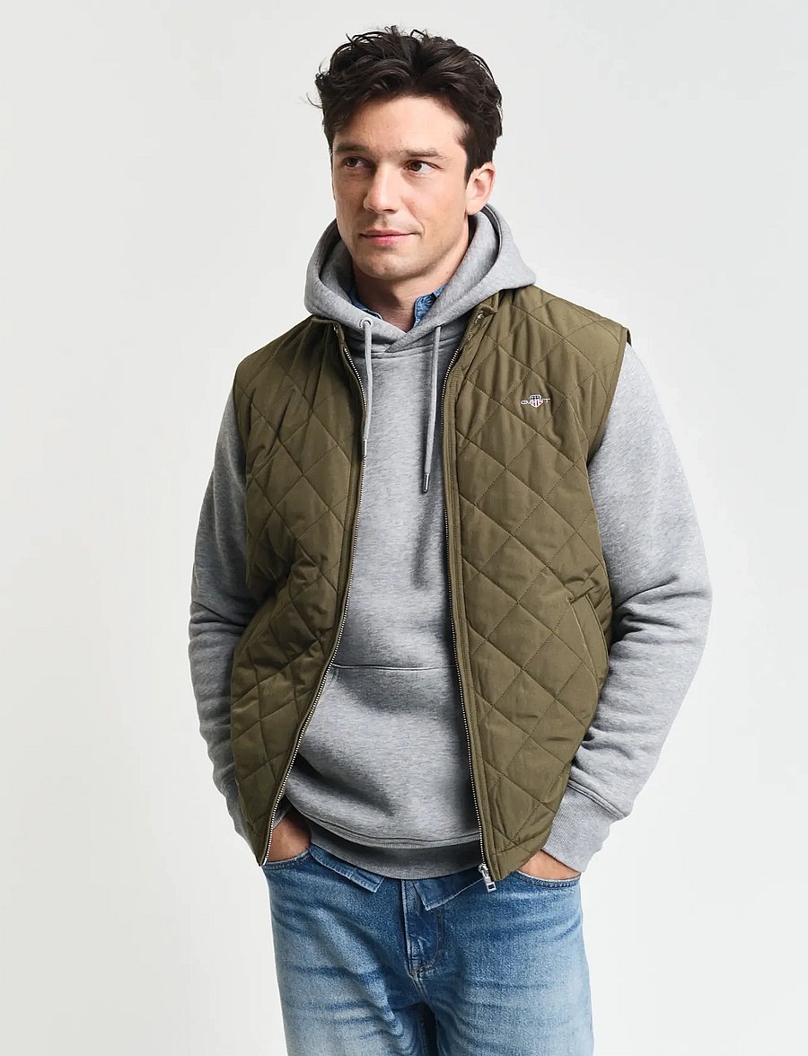 Gant - QUILTED WINDCHEATER VEST - westen - juniper green - 0