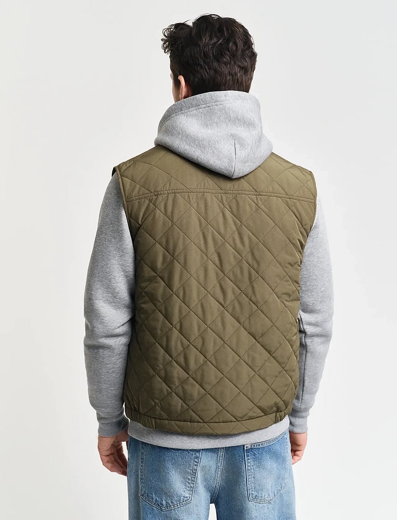 GANT - QUILTED WINDCHEATER VEST - jakker og frakker - juniper green - 3