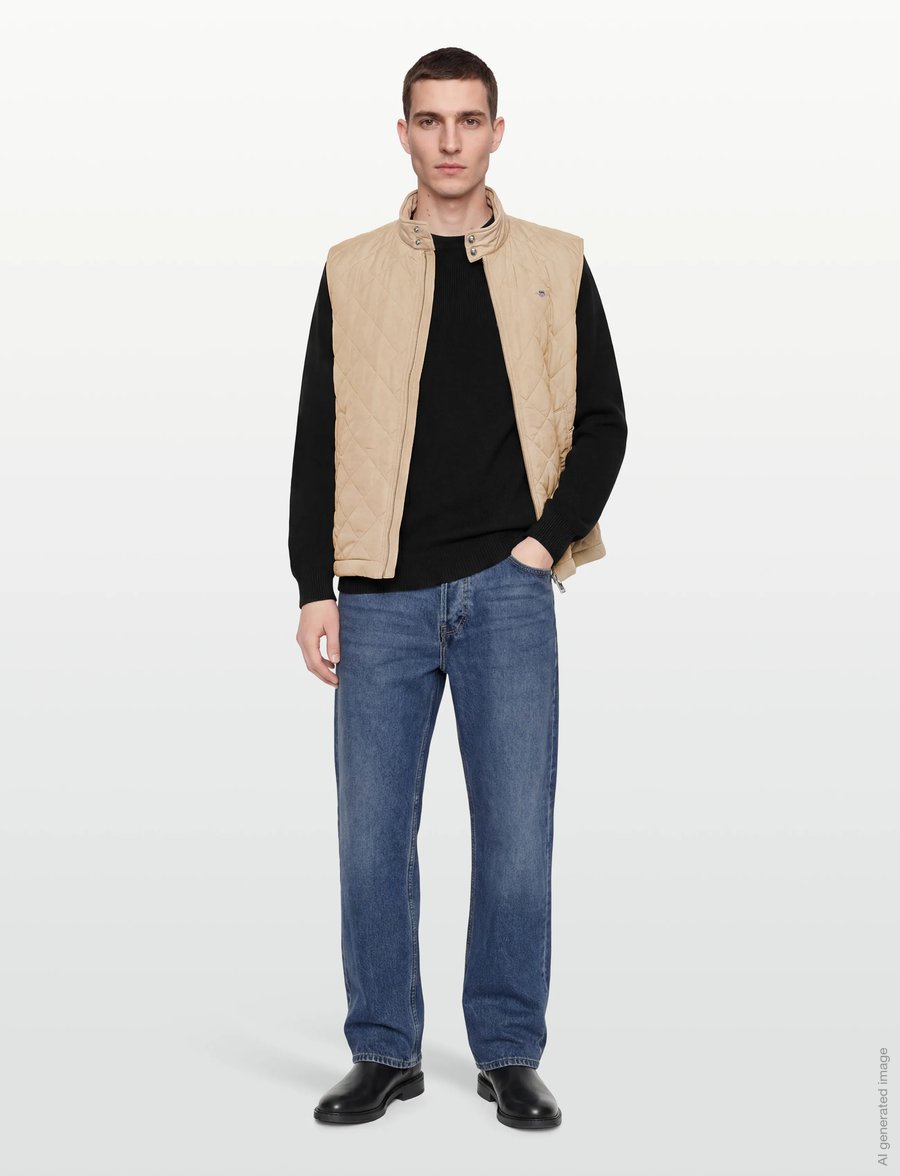 Gant - QUILTED WINDCHEATER VEST - jakker og frakker - oat beige - 0