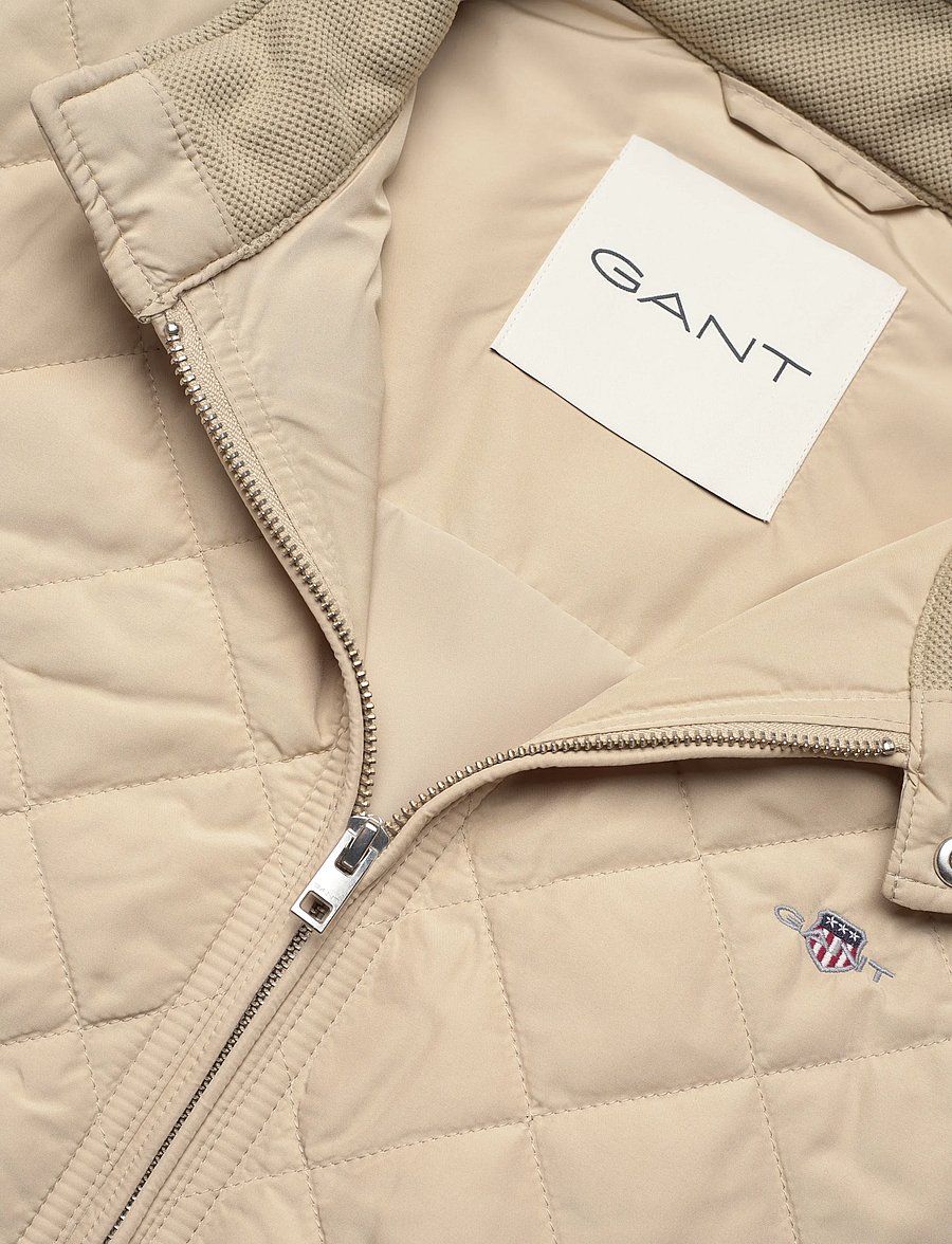 Gant - QUILTED WINDCHEATER VEST - jakker og frakker - oat beige - 5
