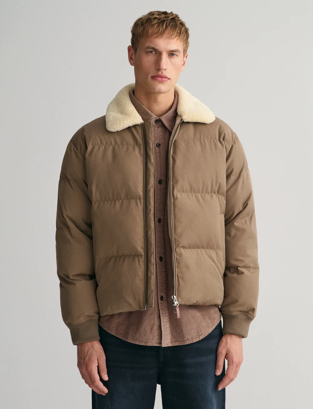 GANT - PADDED FLANNEL PUFFER JACKET - winterjacken - desert brown - 0