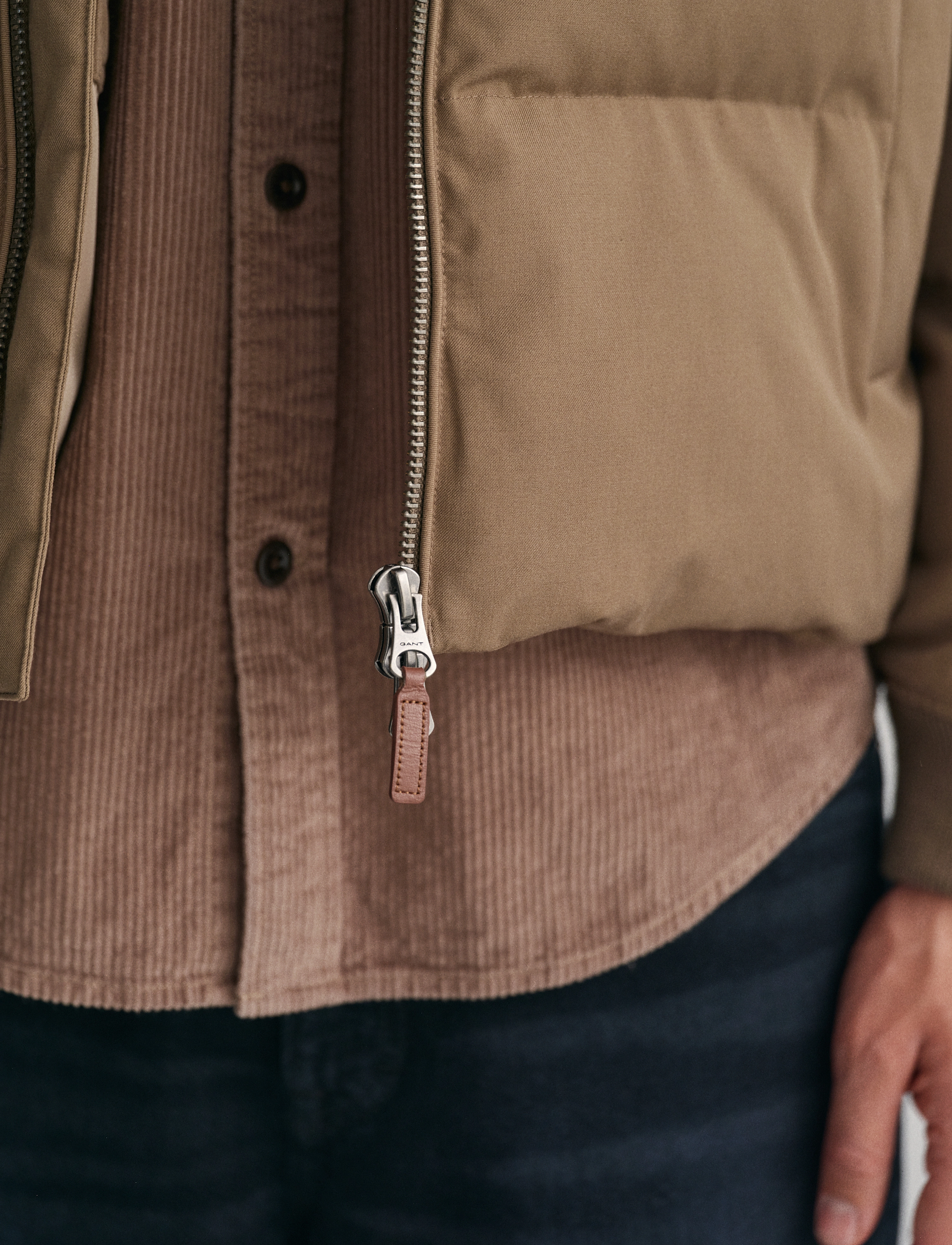 GANT - PADDED FLANNEL PUFFER JACKET - desert brown - 3
