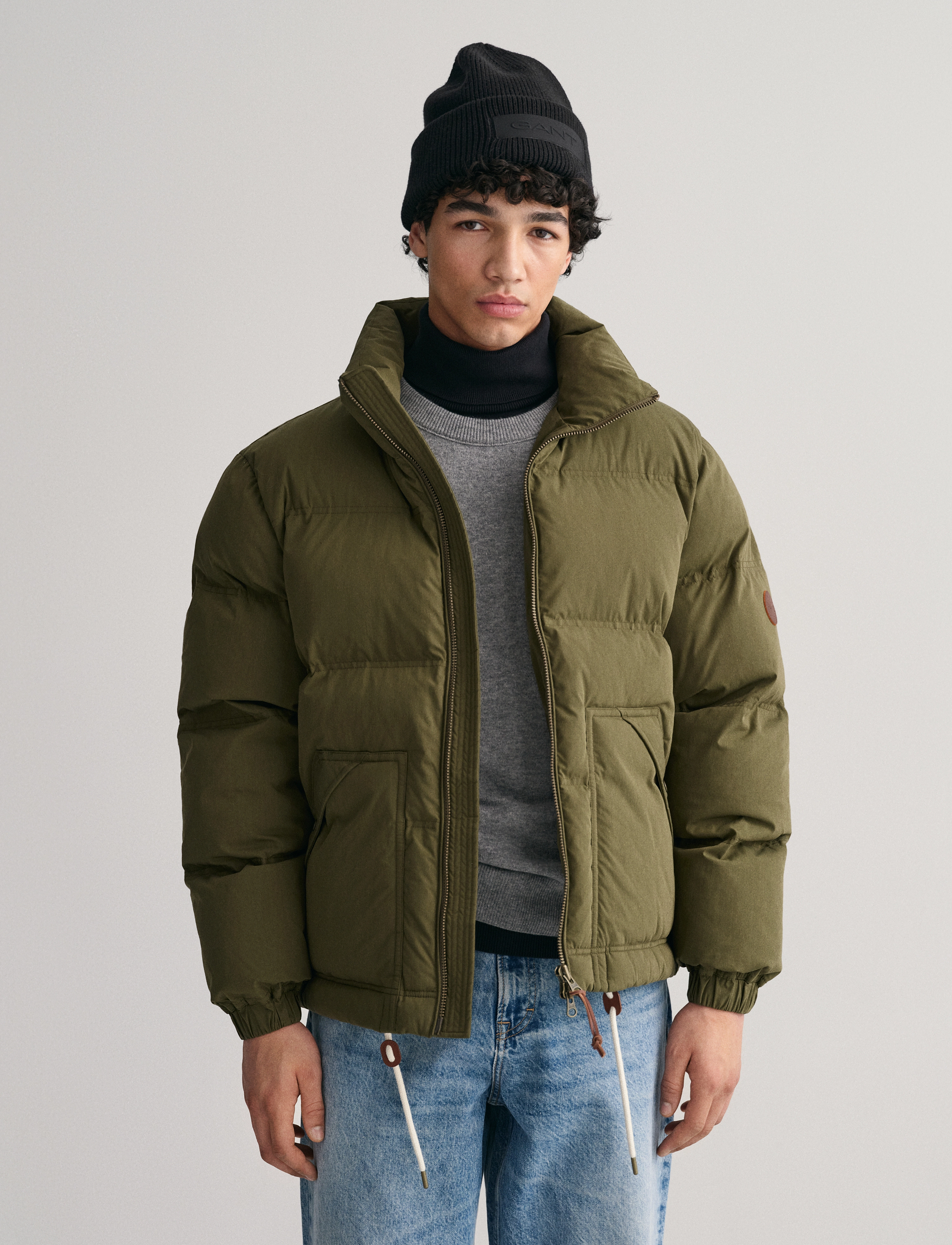 Gant HIKING PUFFER JACKET - Deals - DARK CACTUS / khaki/green