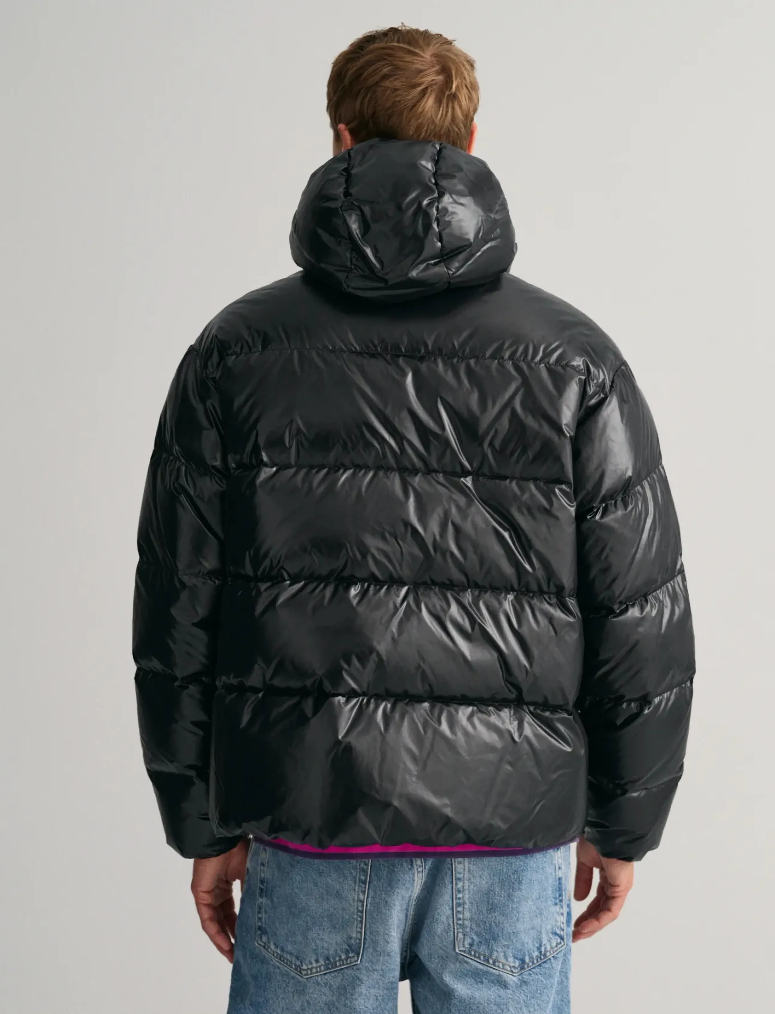 GANT - OVERSIZED SHINY DOWN PUFFER JACKET - black - 3