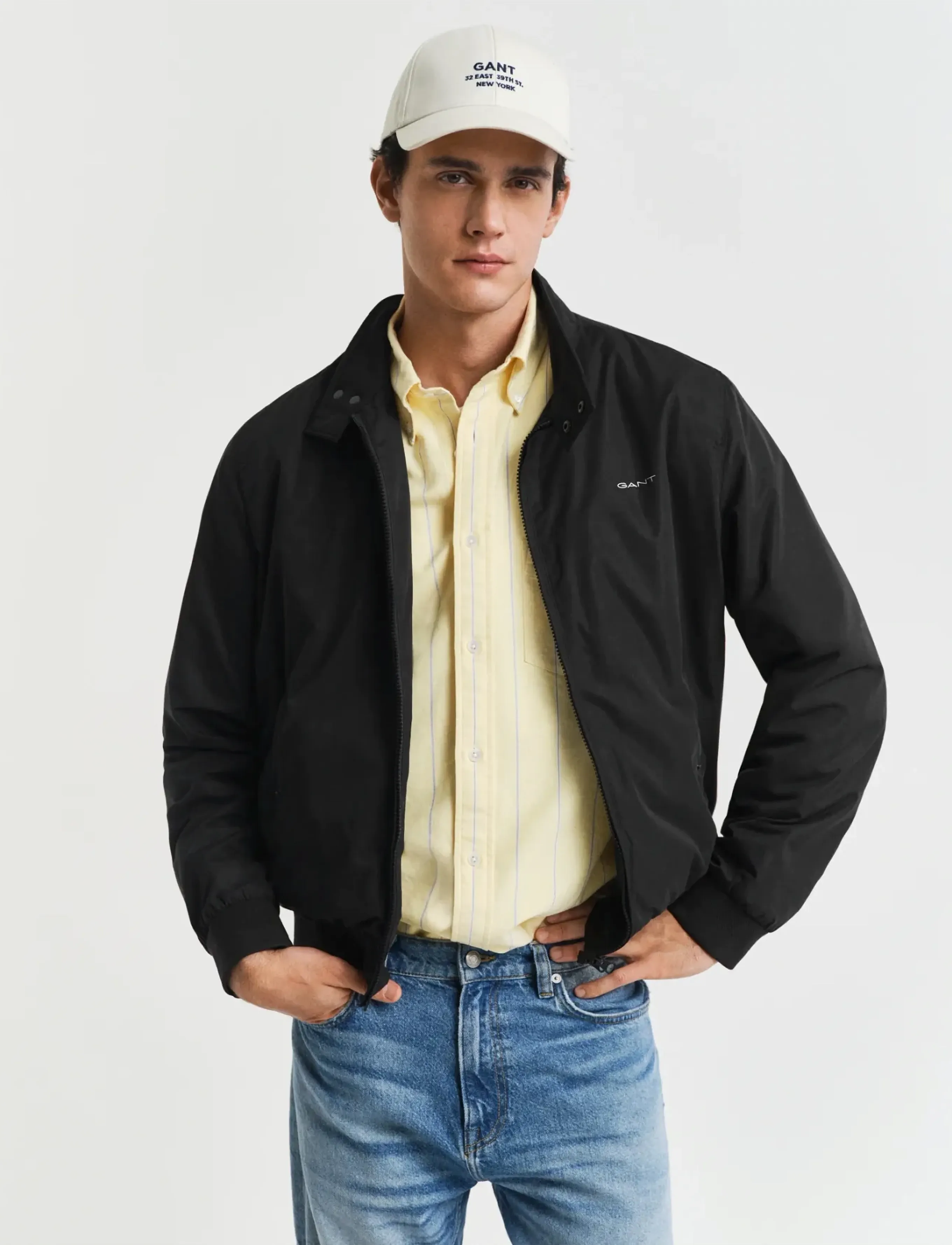 GANT LIGHTWEIGHT HARRINGTON JACKET - Vindjakker - BLACK / black