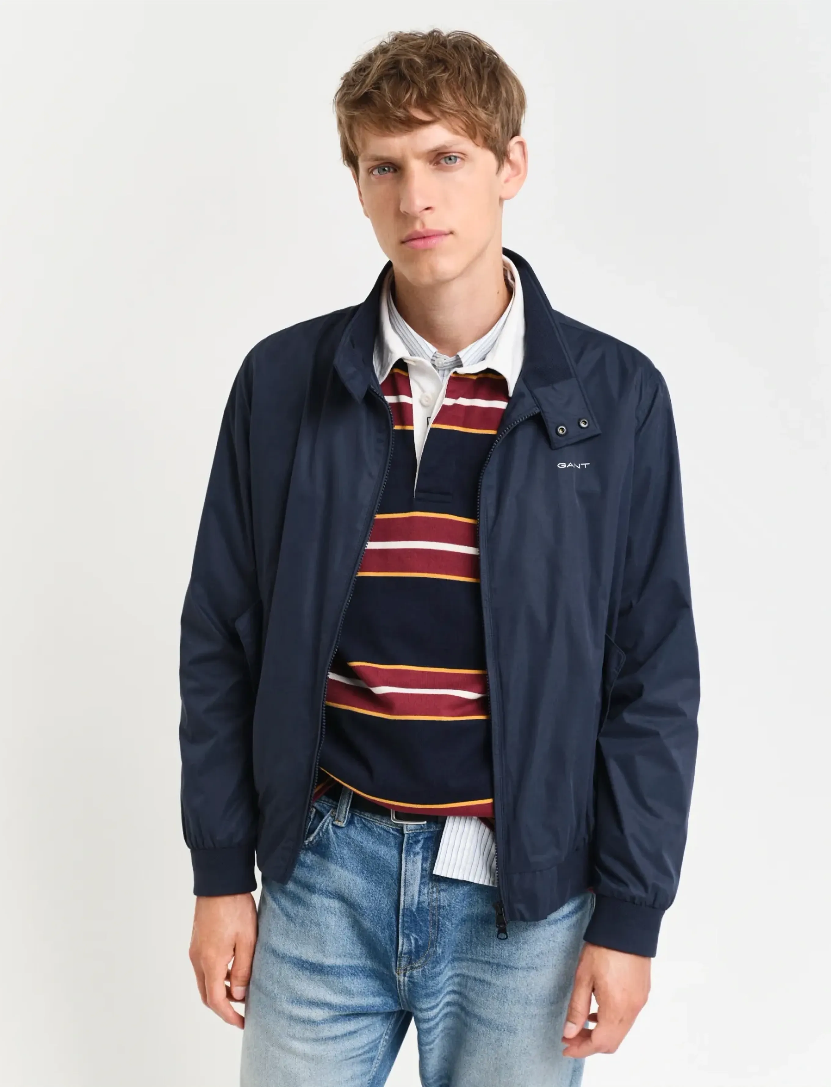 Gant Lightweight Harrington Jacket, S, Jackets, Marineblau - Light Männerswear