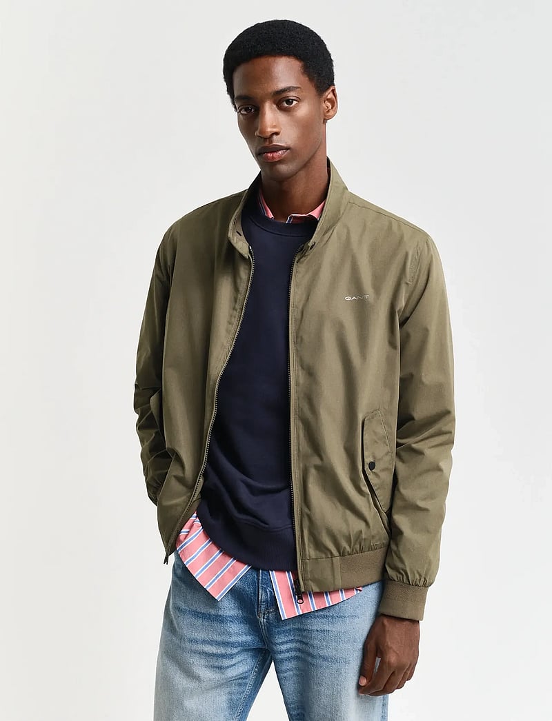 GANT - LIGHTWEIGHT HARRINGTON JACKET - light jackets - juniper green - 0
