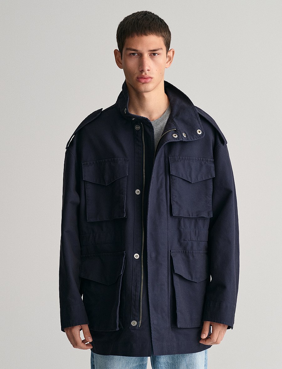 Gant - COTTON FIELD JACKET - kevyet takit - evening blue - 0
