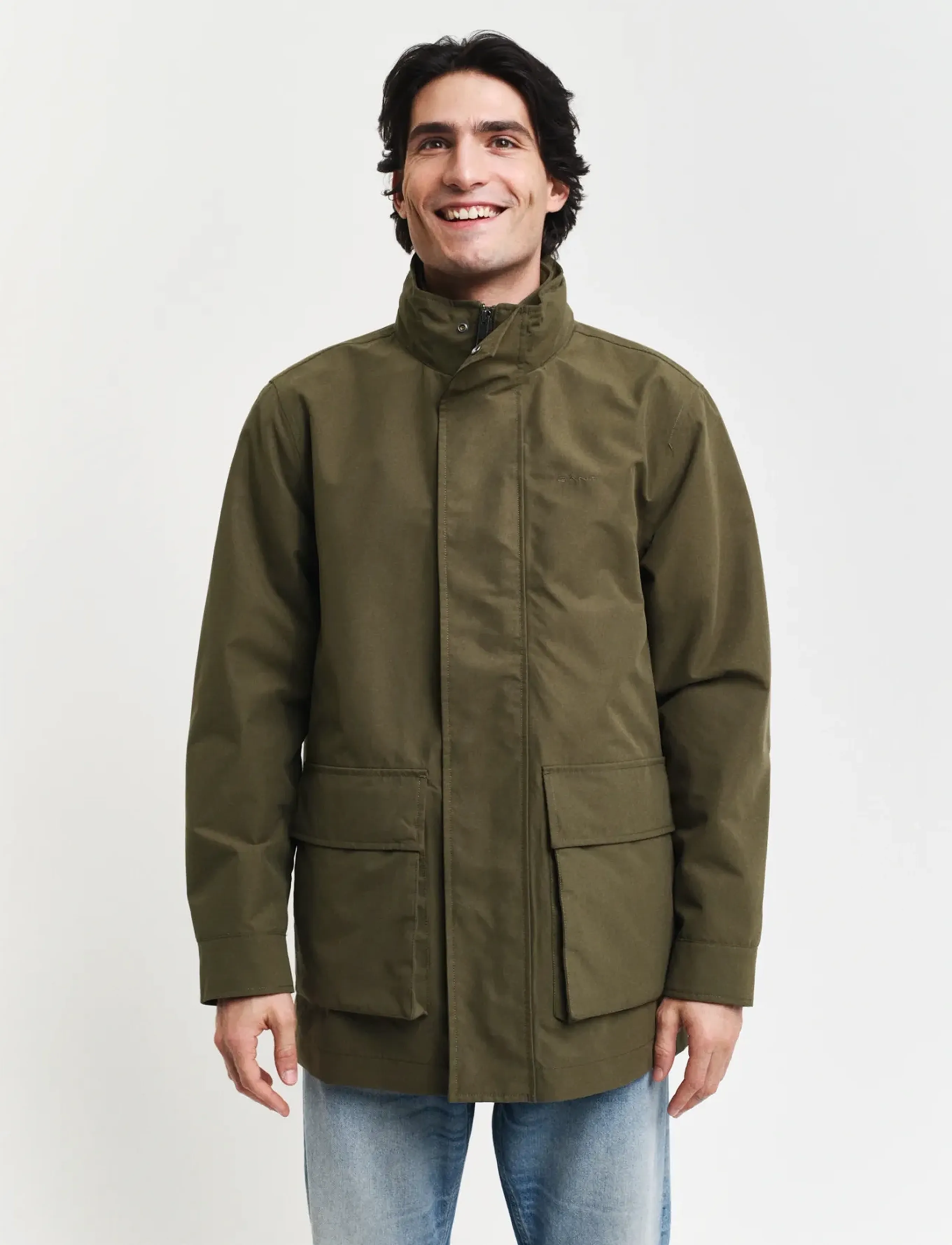 Gant Double Jacket, S, Jackets, Khakigrün - Padded Männerswear