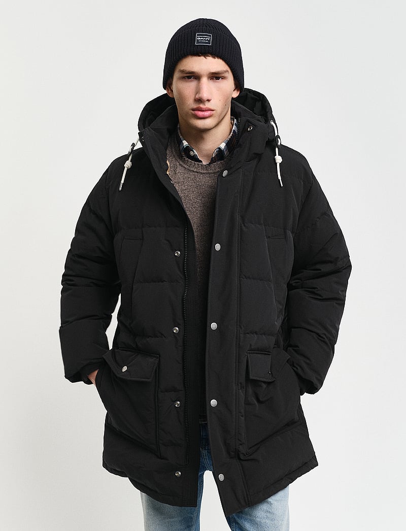 GANT - HEAVY DOWN MID LENGTH JACKET - parkas - ebony black - 0