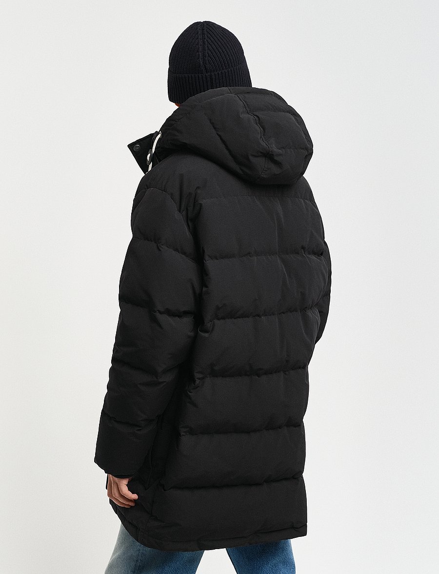 Gant - HEAVY DOWN MID LENGTH JACKET - gefütterte jacken - ebony black - 3