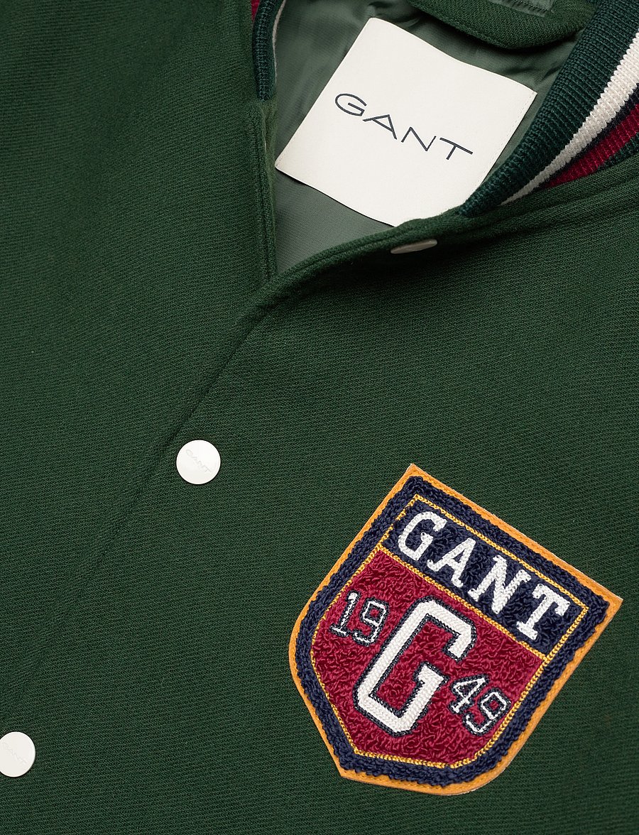 Gant - WOOL BLEND VARSITY JACKET - tartan green - 5