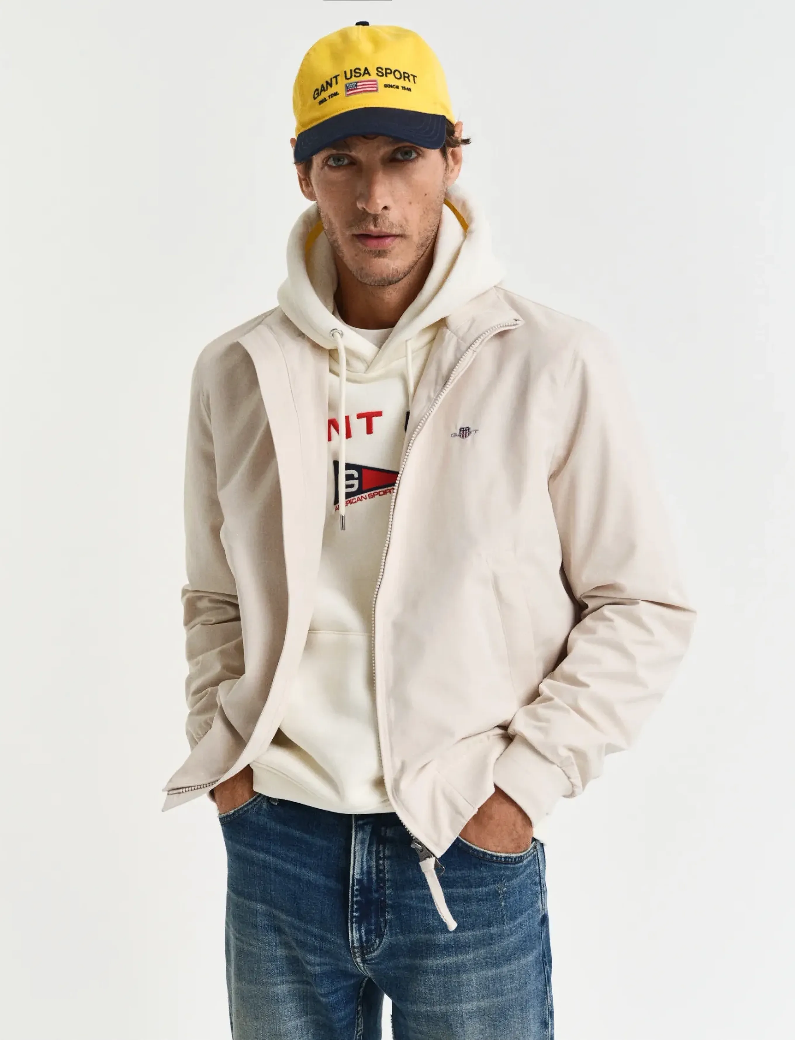 GANT LIGHTWEIGHT HAMPSHIRE JACKET - Vindjakker - PUTTY / undefined