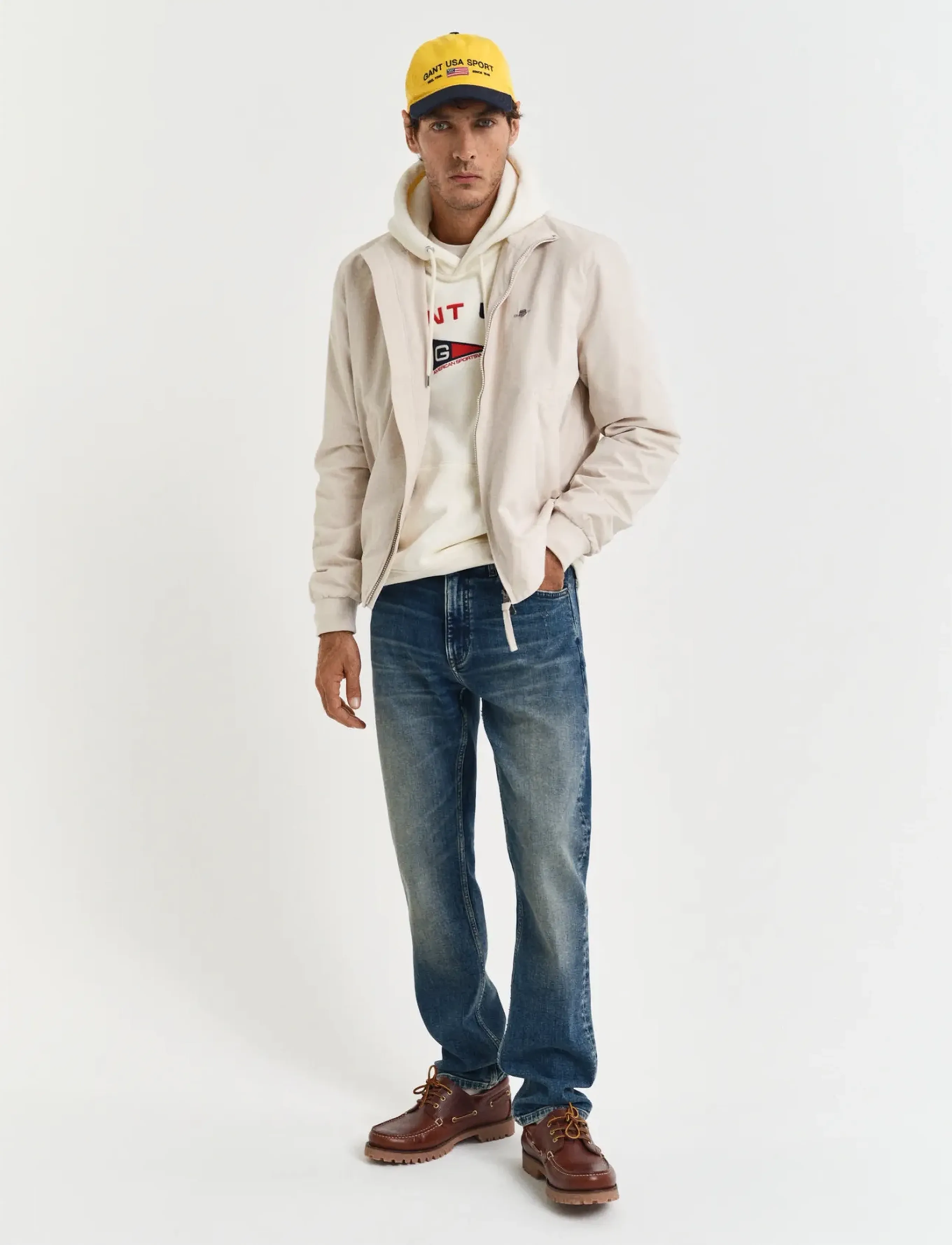 Gant - LIGHTWEIGHT HAMPSHIRE JACKET - kevyet takit - putty - 4