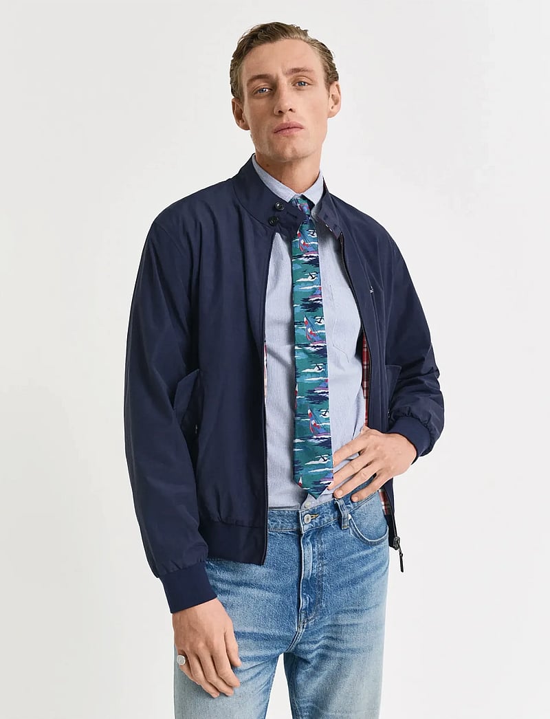 GANT - REVERSIBLE HARRINGTON JACKET - kurtki i płaszcze - classic blue - 0