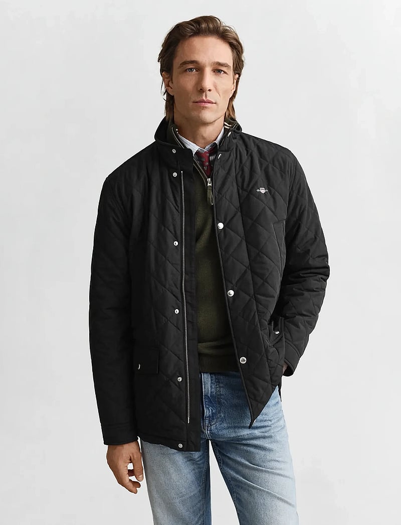 GANT - QUILTED WINDCHEATER MID JACKET - gesteppt - black - 0