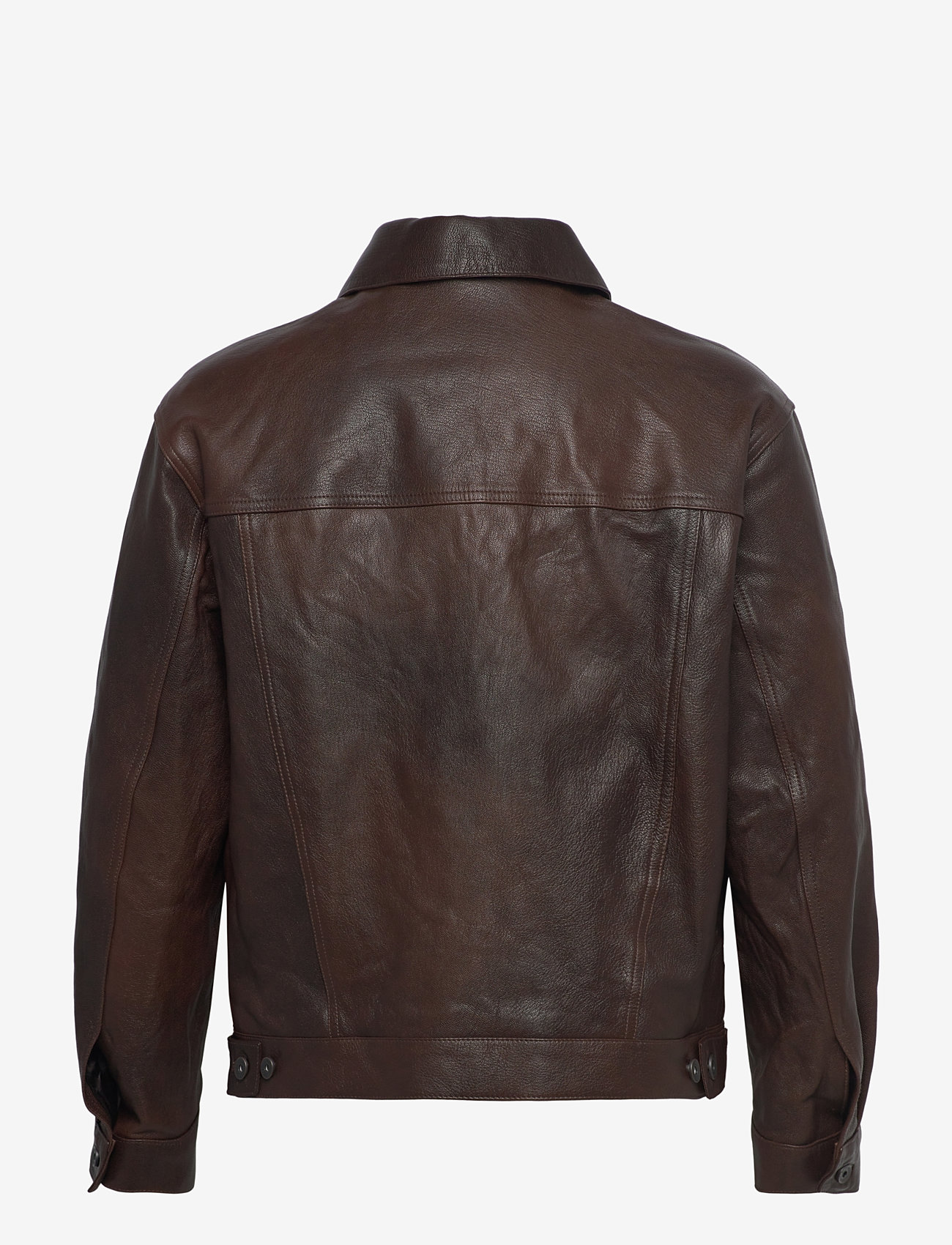 Gant - LEATHER TRUCKER JACKET - deep brown - 1
