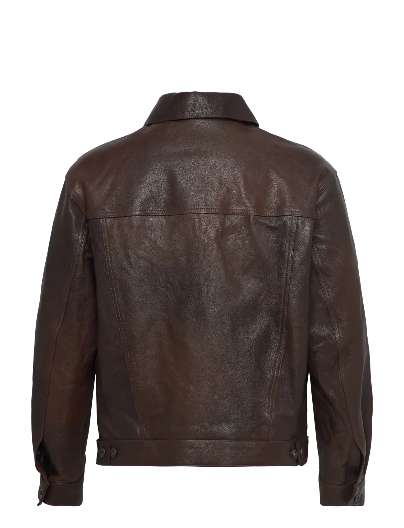 Gant - LEATHER TRUCKER JACKET - deep brown - 1