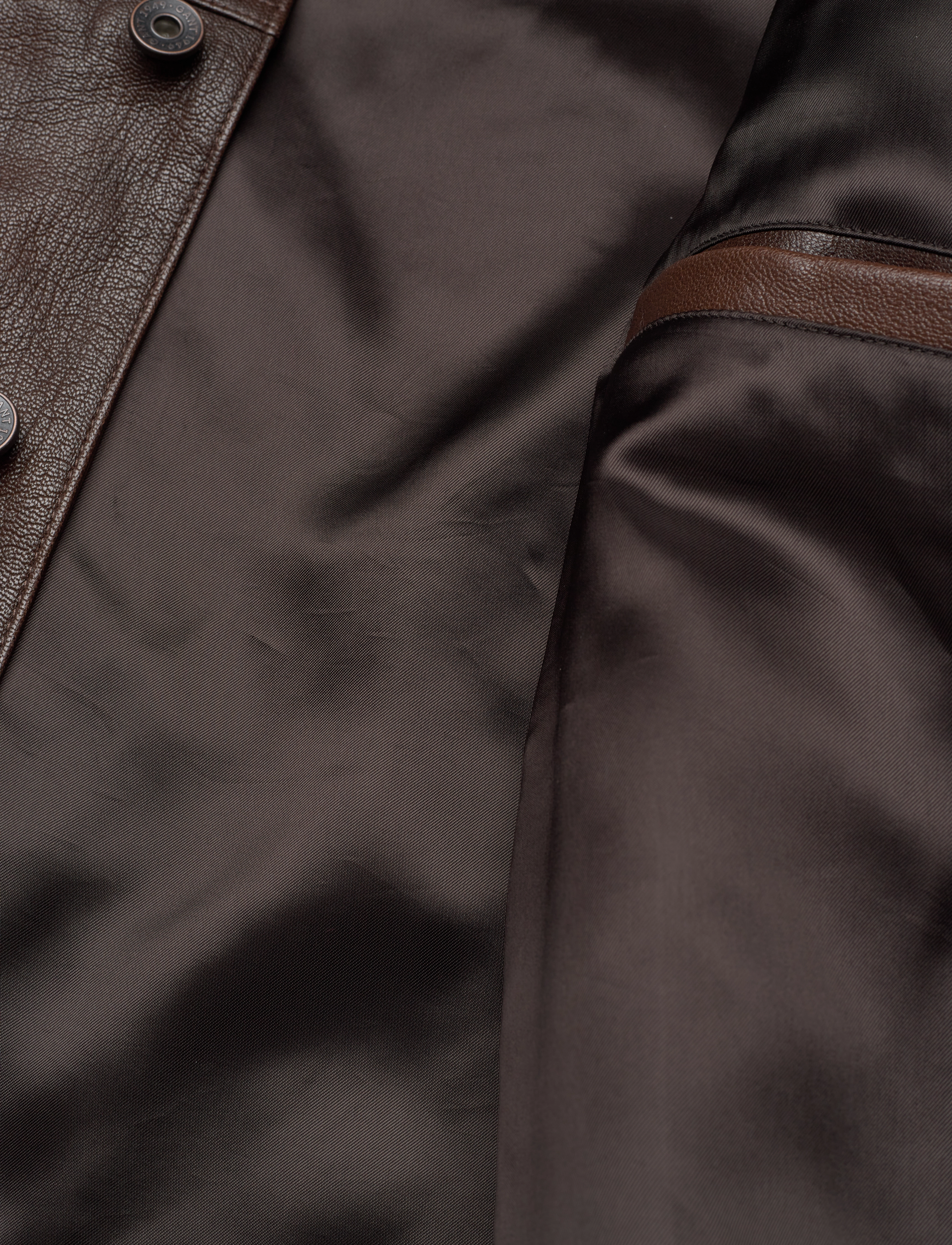 Gant - LEATHER TRUCKER JACKET - deep brown - 4