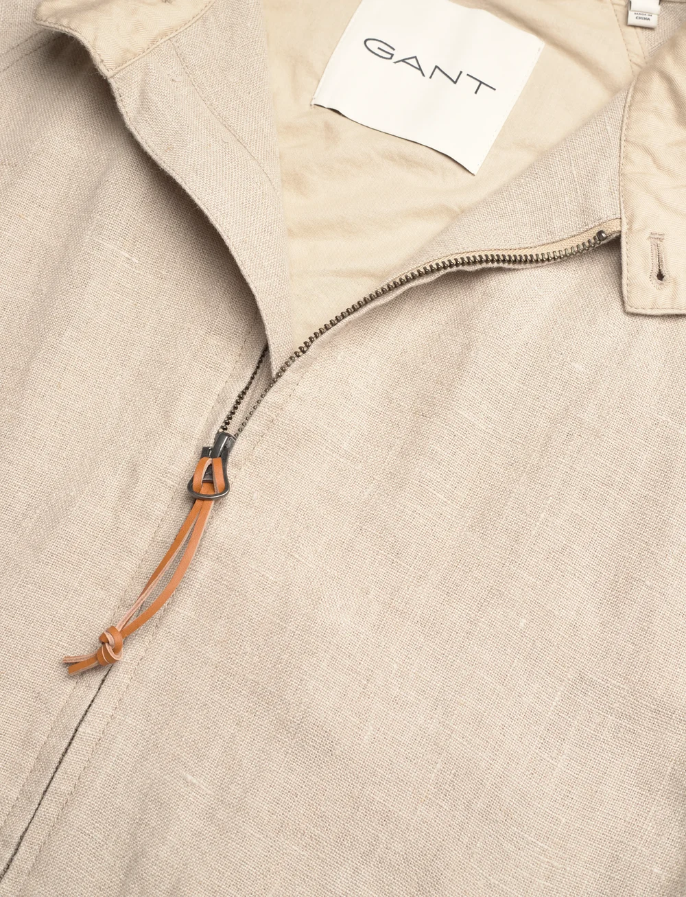 GANT - LINEN HARRINGTON JACKET - sügisjakid - dry sand - 2