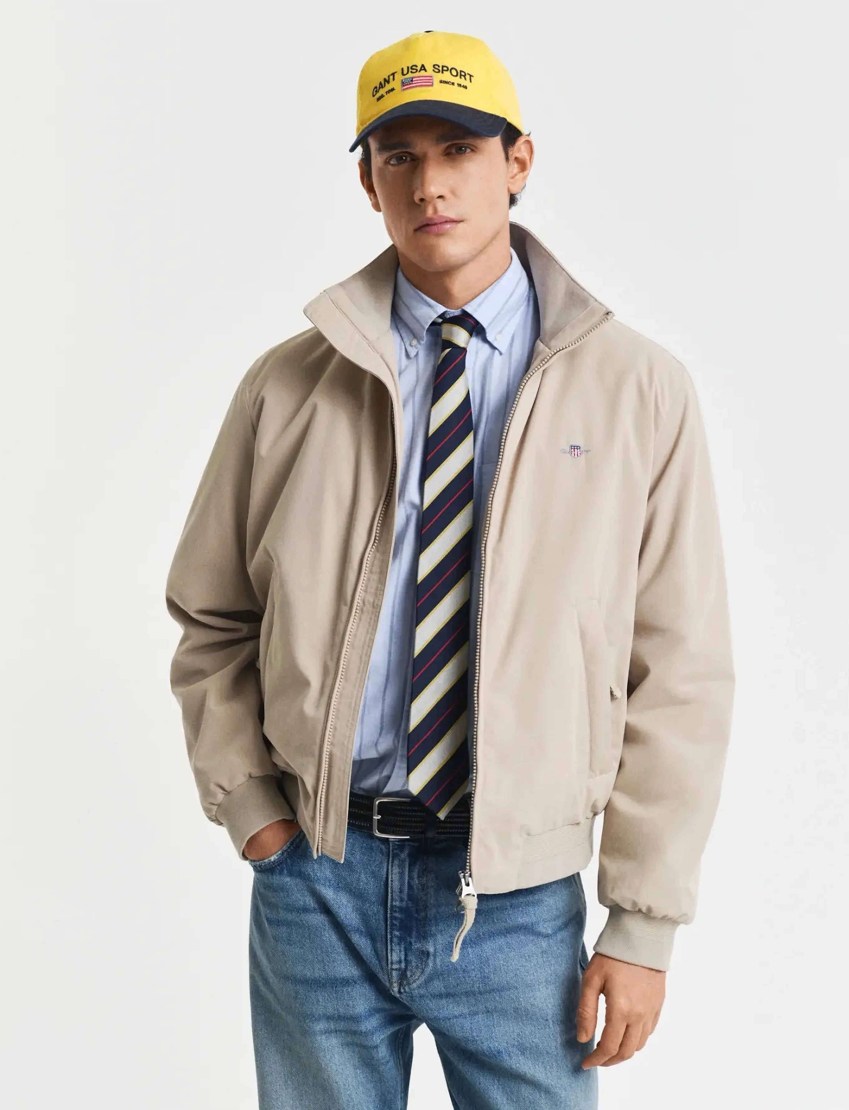 Gant Padded Hampshire Jacket, Mænd, Foret Jakke, Beige, Str: M