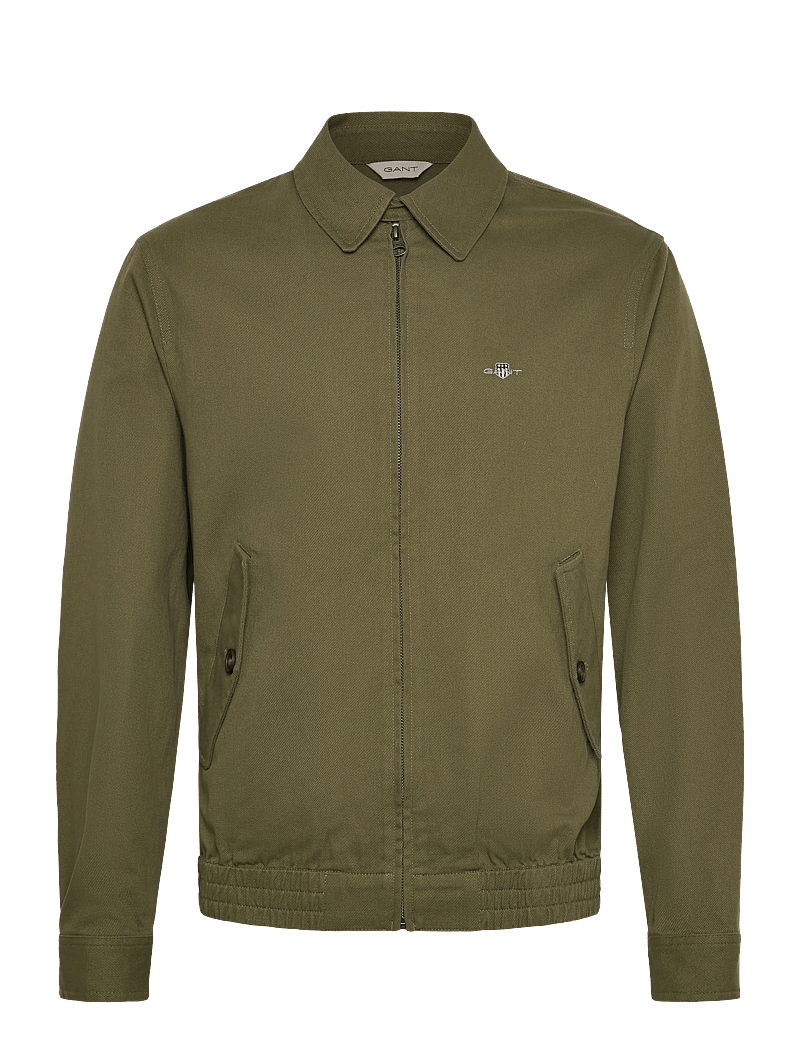 GANT - COTTON TWILL JACKET - leichte jacken - moss green - 0