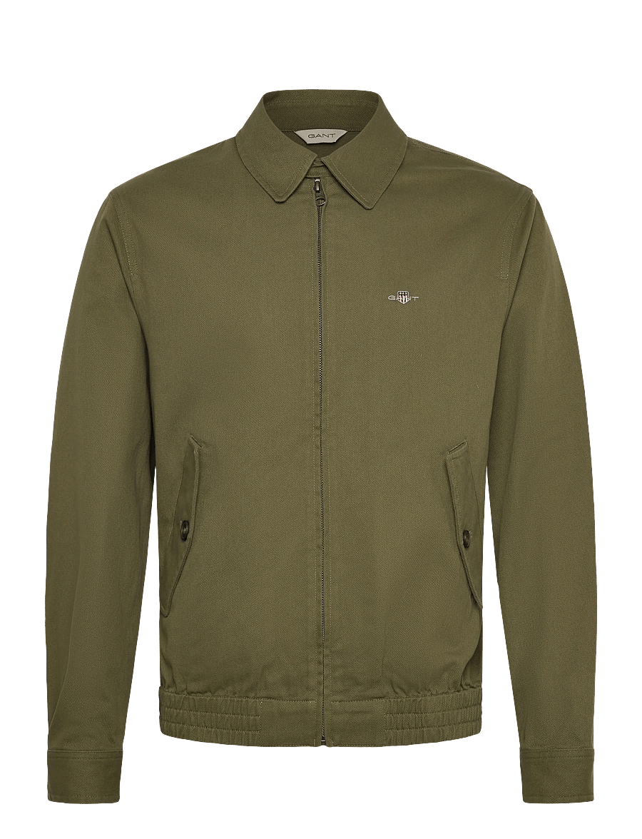 Gant - COTTON TWILL JACKET - forårsjakker - moss green - 0