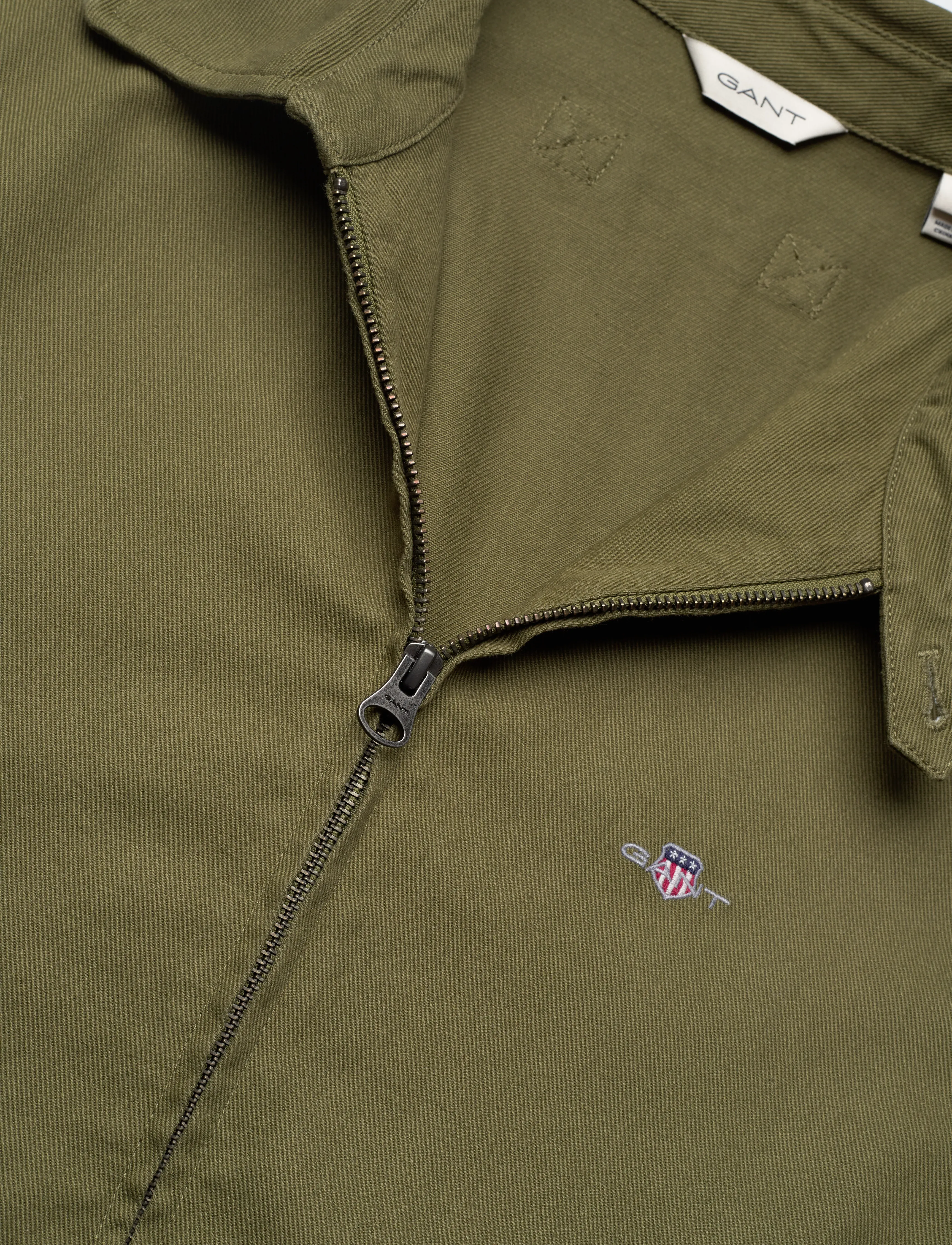 Gant - COTTON TWILL JACKET - forårsjakker - moss green - 2