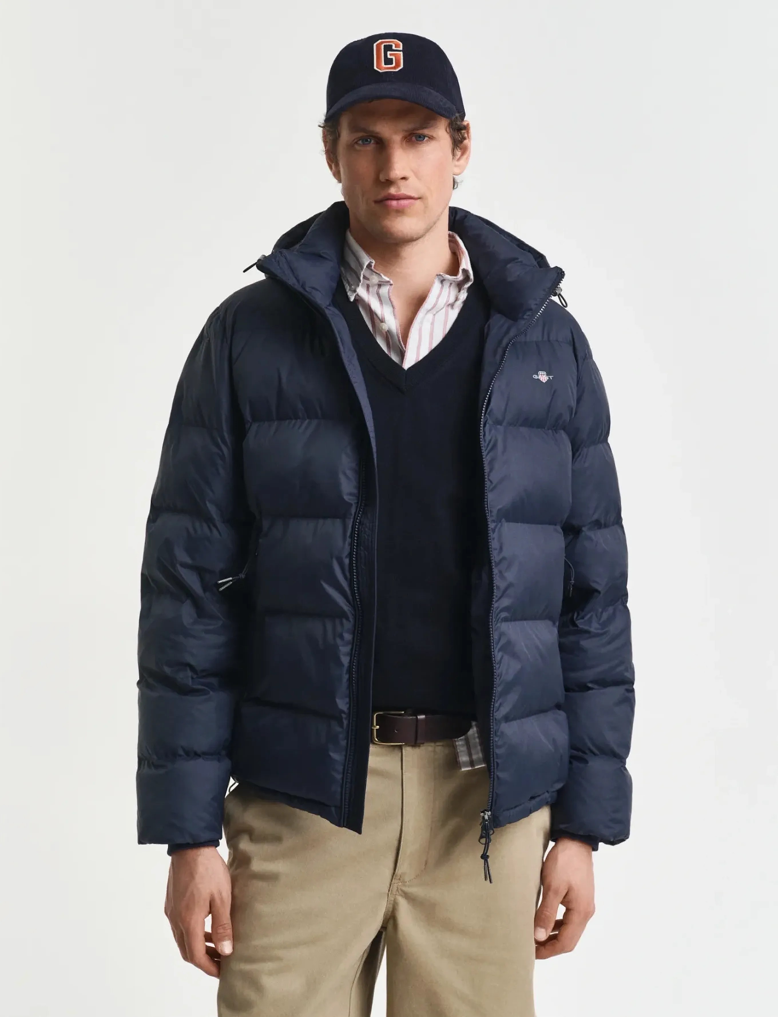 Gant Active Cloud Jacket, Mænd, Hætte Dunjakke, Blå, Str: L