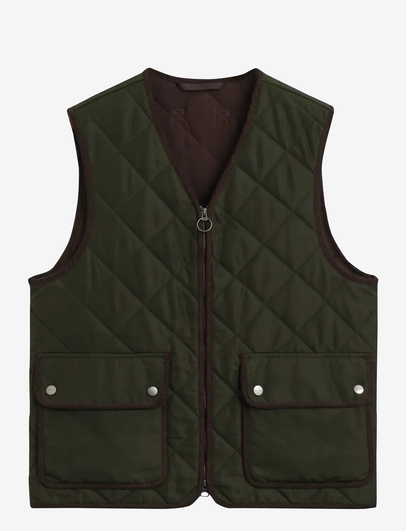 GANT - QUILTED FLEECE VEST - westen - dark moss green - 0