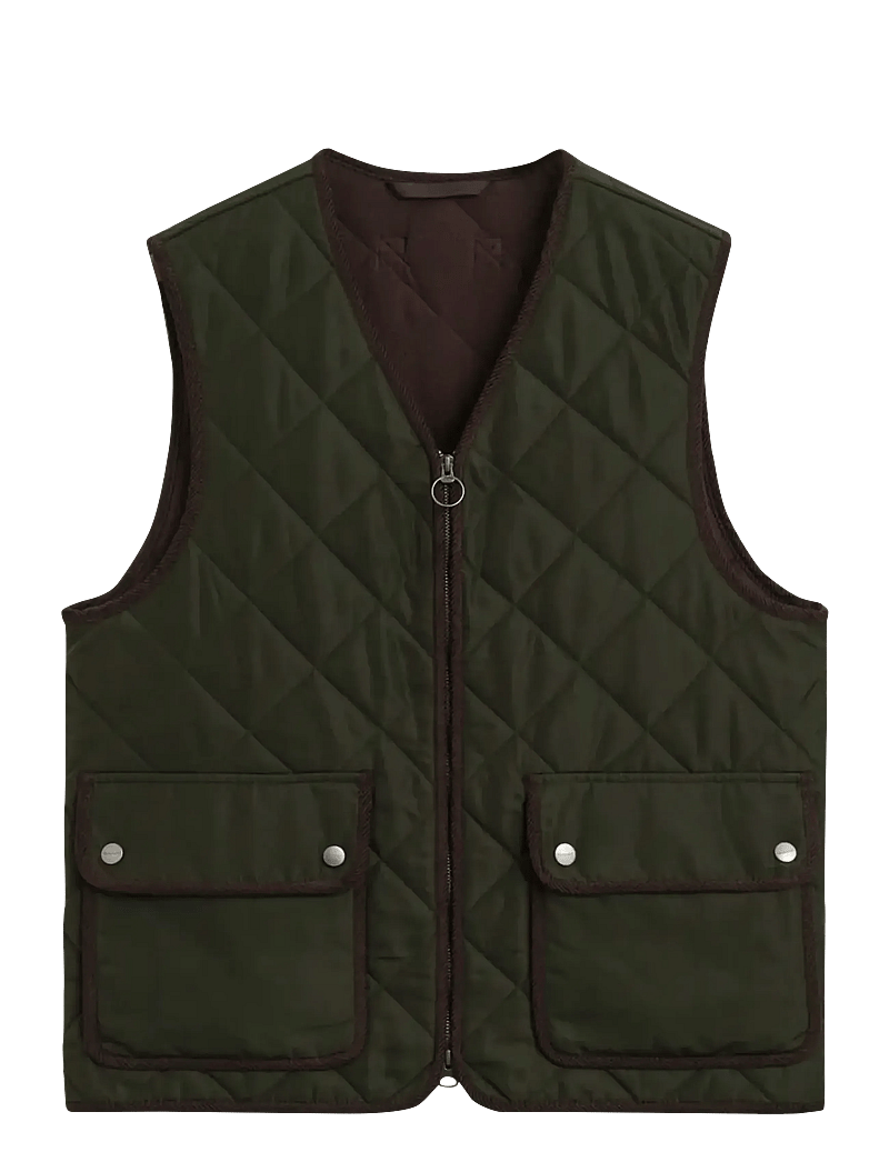 GANT - QUILTED FLEECE VEST - vestid - dark moss green - 0
