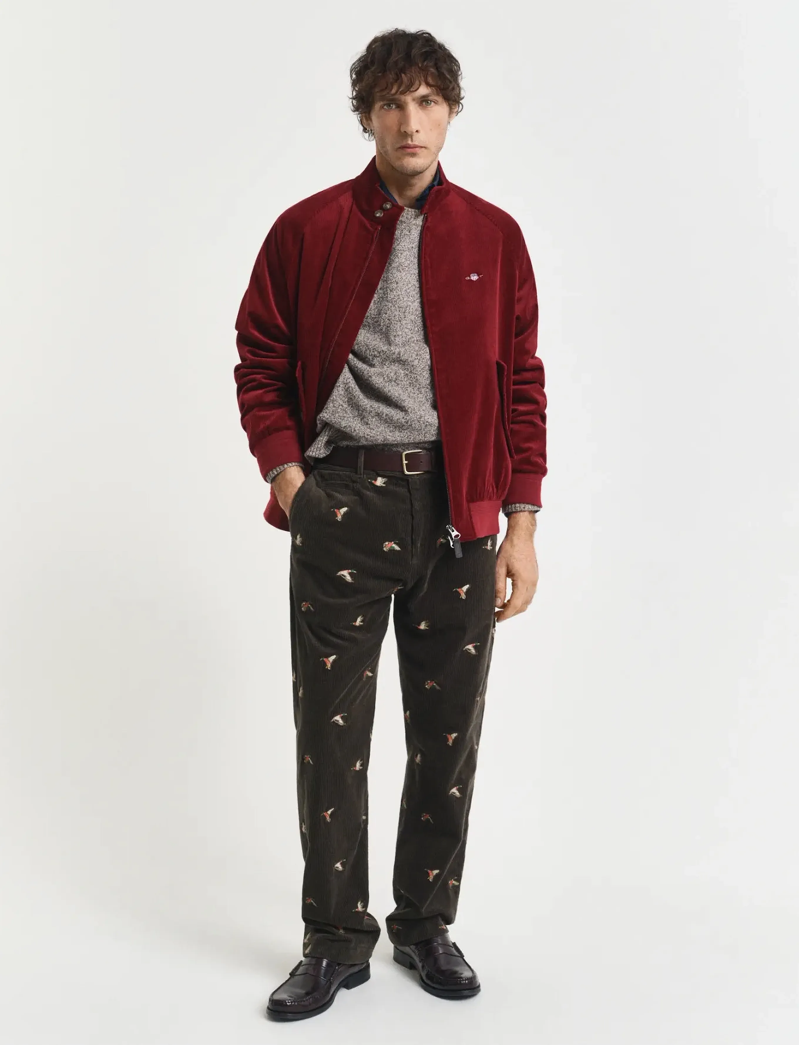 Gant - CORD HARRINGTON JACKET - kevyet takit - plumped red - 2