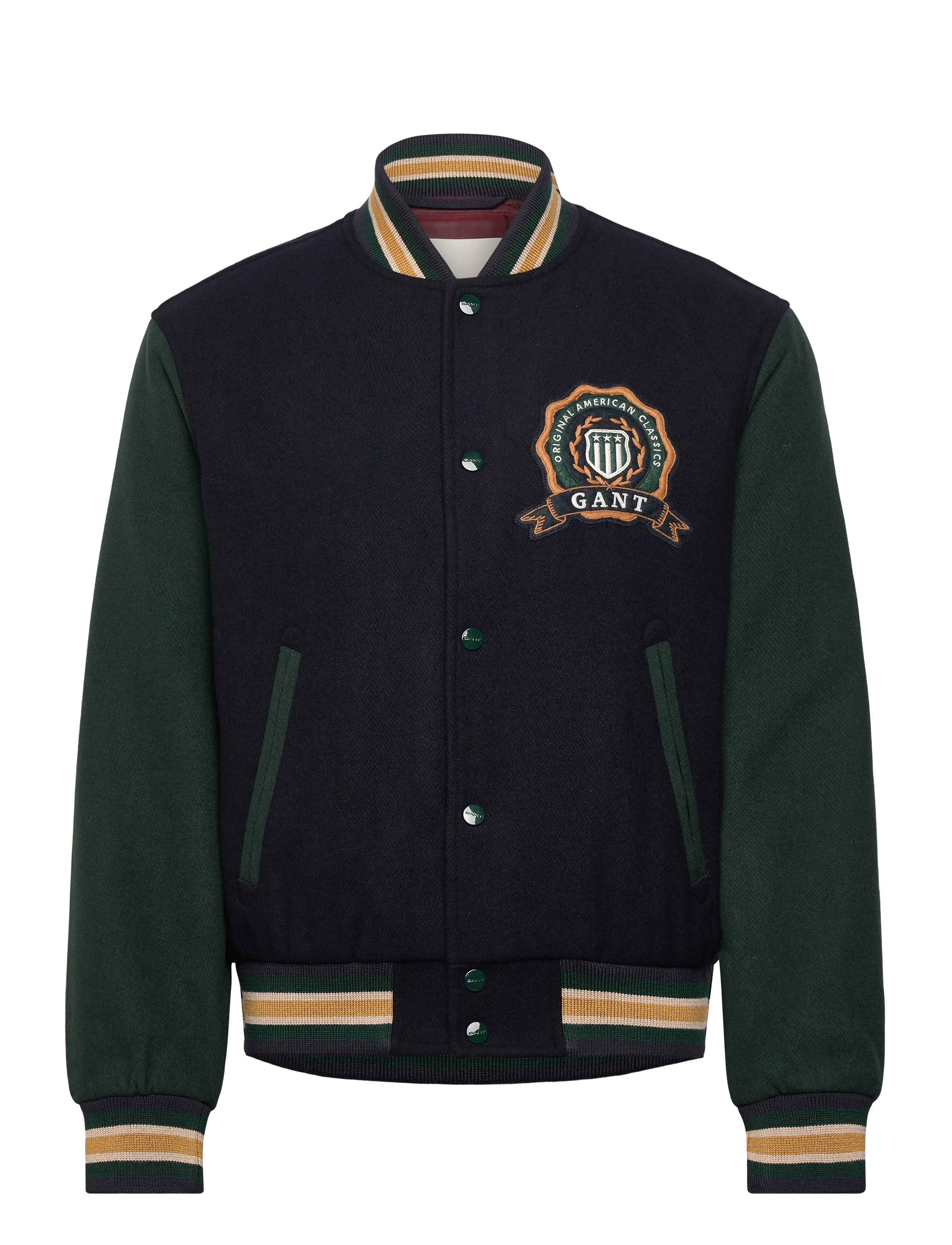 WOOL MIX VARSITY JACKET - EVENING BLUE