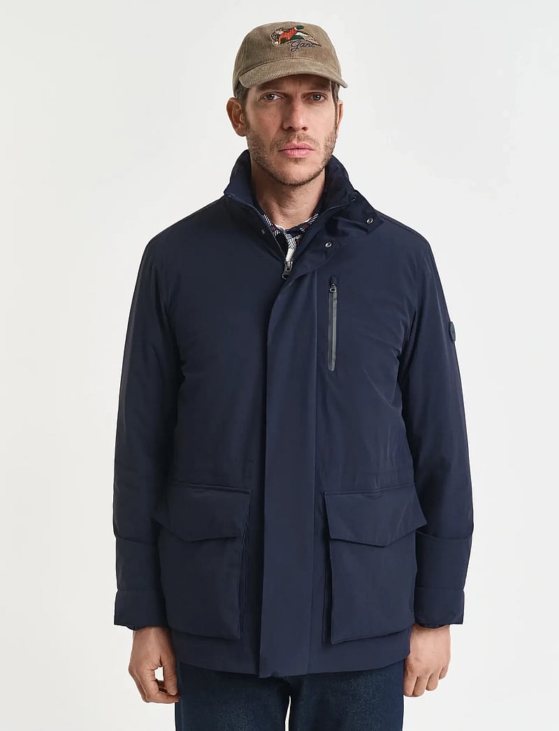 GANT - DOUBLE MID LENGTH JACKET - efterårsjakker - evening blue - 2