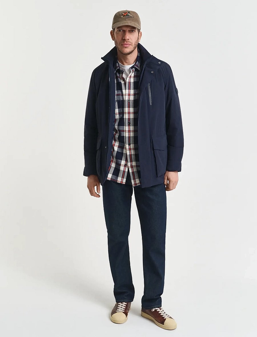 Gant - DOUBLE MID LENGTH JACKET - tunna jackor - evening blue - 4