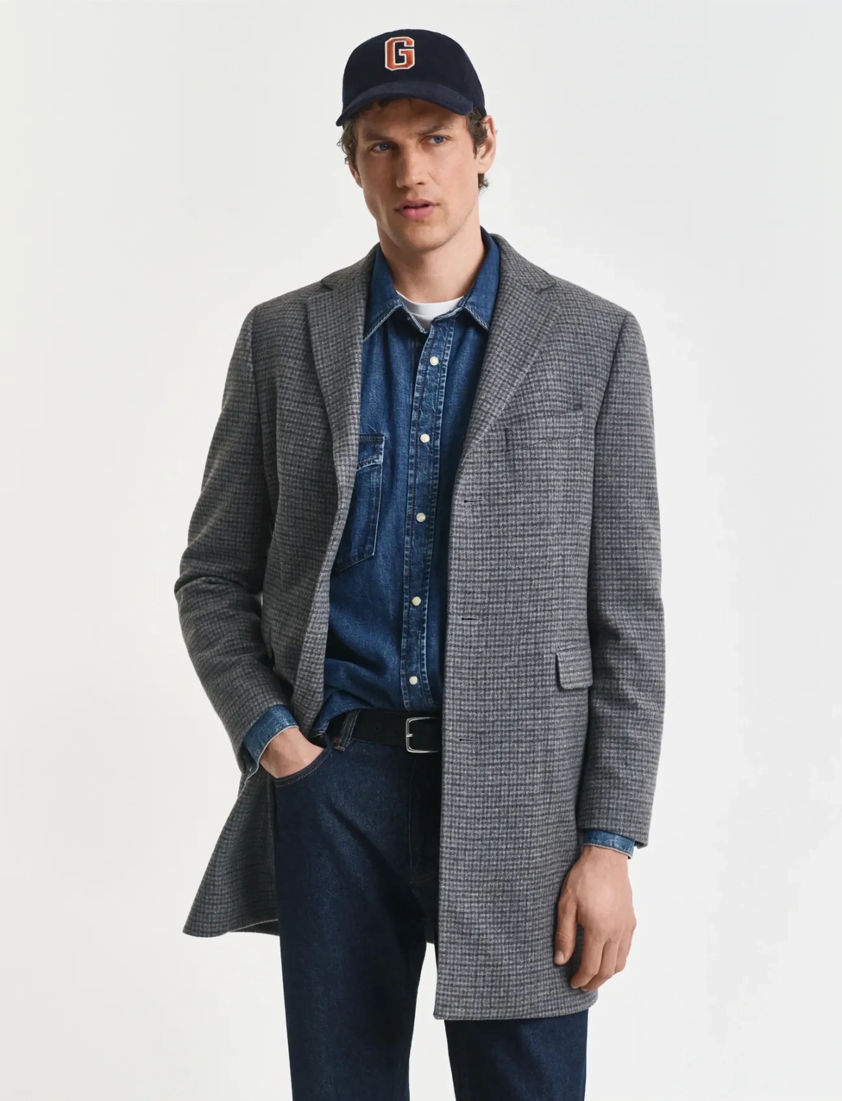 Gant - CLASSIC TWO-TONE WOOL COAT - wollen mantels - black - 0